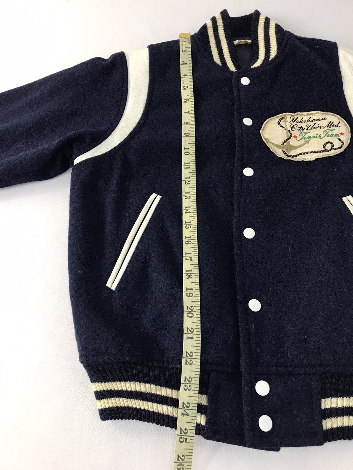 Japanese Brand Varsity Jacket Yokohama Tennis Team Distressed Snap Button Size US M / EU 48-50 / 2 - 12 Thumbnail