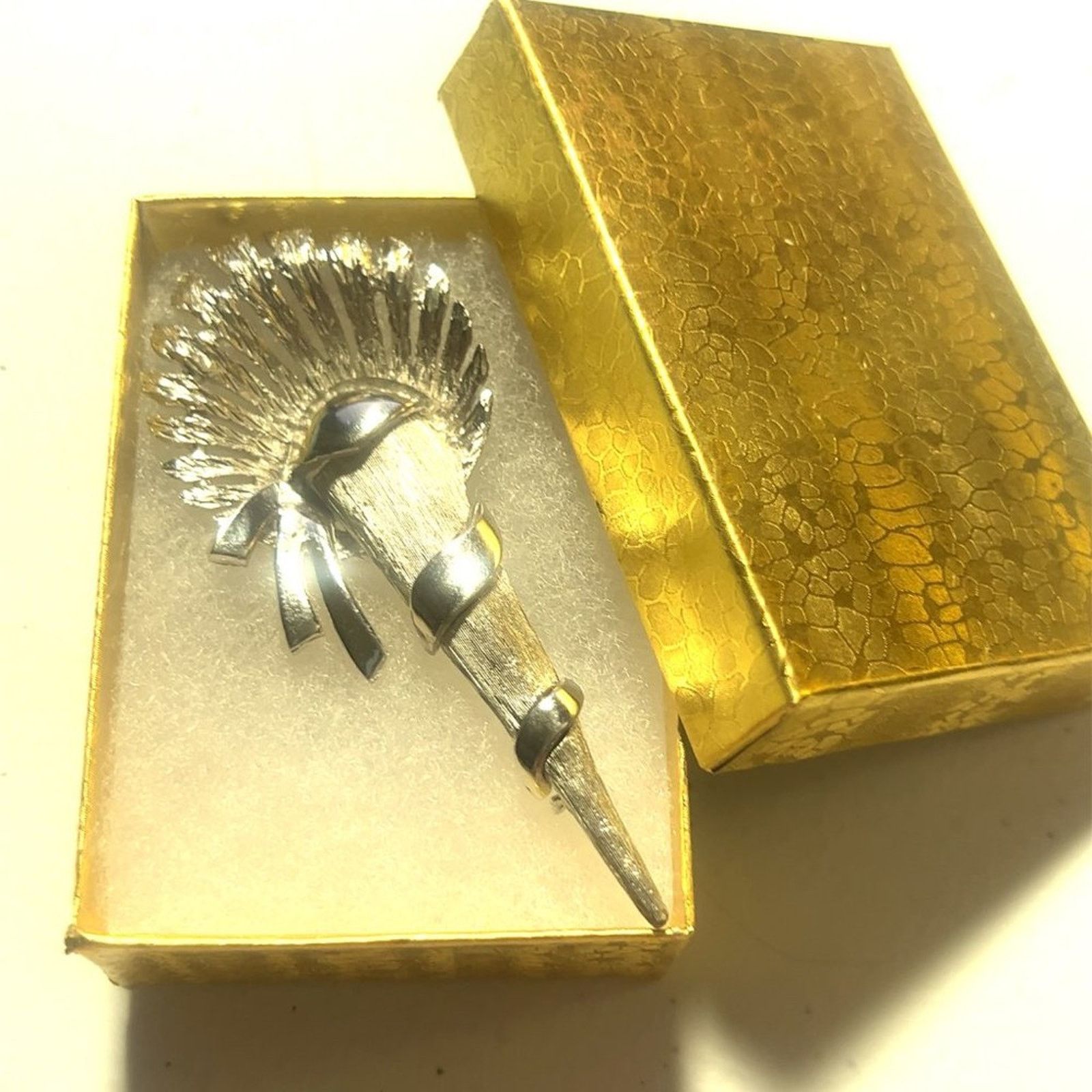 & Other Stories Vintage Signed Ledo Silver Brush Tone Brooch Pin Size ONE SIZE - 8 Thumbnail