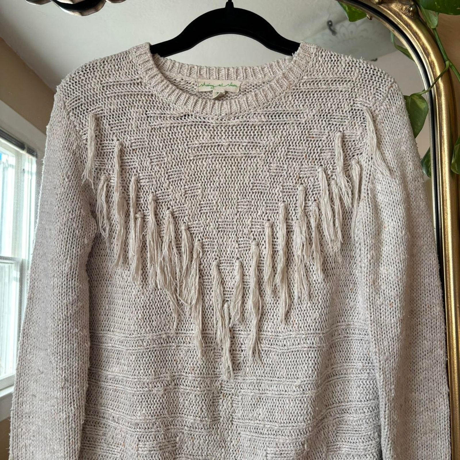 Urban Outfitters Staring at Stars Urban Outfitters Cream Fringe Sweater XS Size XS / US 0-2 / IT 36-38 - 6 Thumbnail