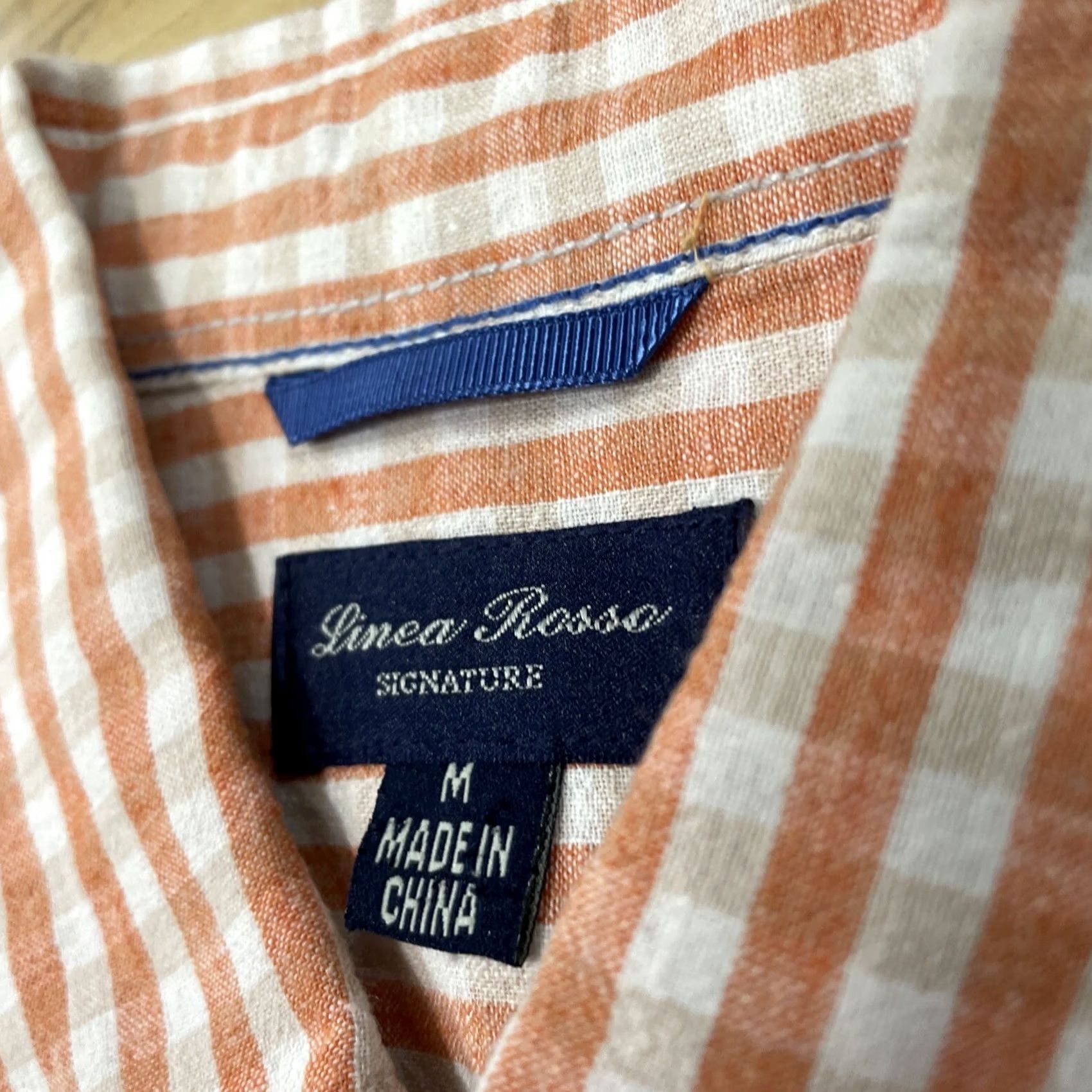 Vintage LINEA ROSSA Signature Long Sleeve Linen Shirt Men M BrightOrange Plaid Assaraf Size US M / EU 48-50 / 2 - 2 Thumbnail