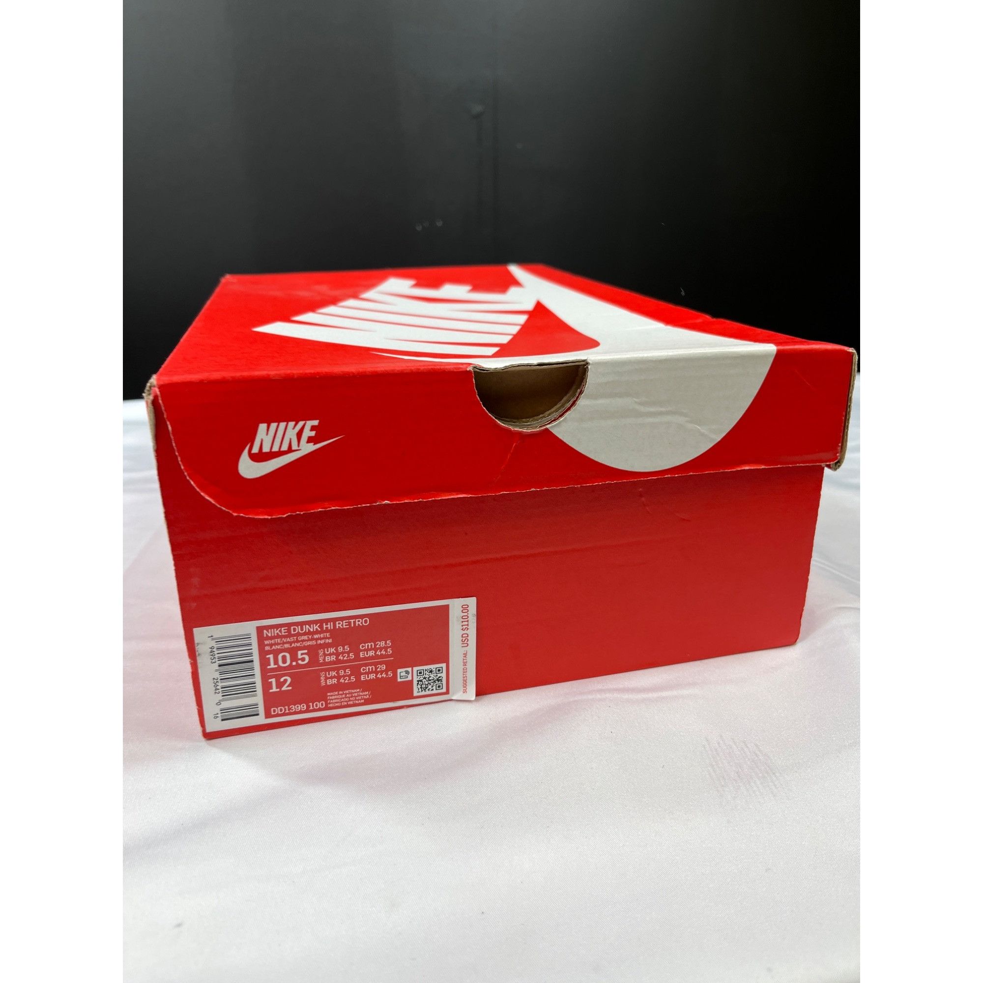 Nike Nike Mens White Gray Dunk High Retro Sneakers Size 10.5 SKU Size US 10.5 / EU 43-44 - 10 Thumbnail