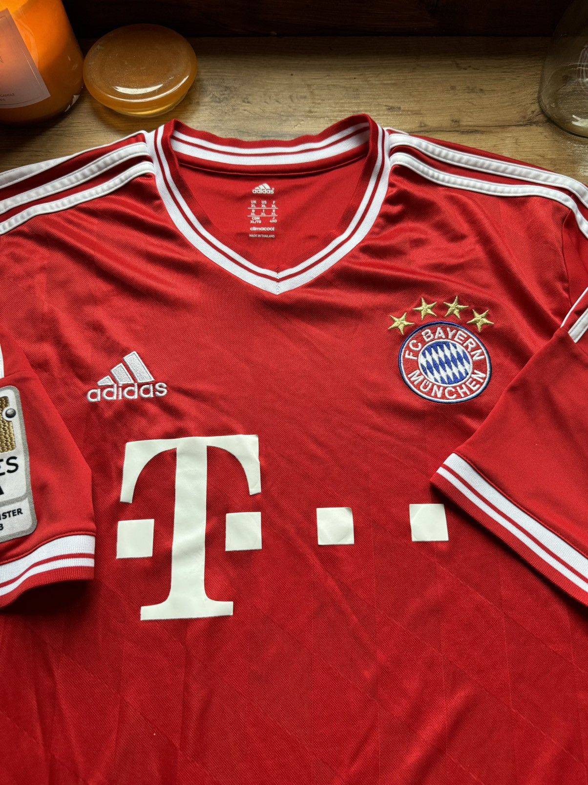 Adidas 2012 Adidas Bayern Munchen red soccer jersey bundesliga Size US XL / EU 56 / 4 - 3 Thumbnail
