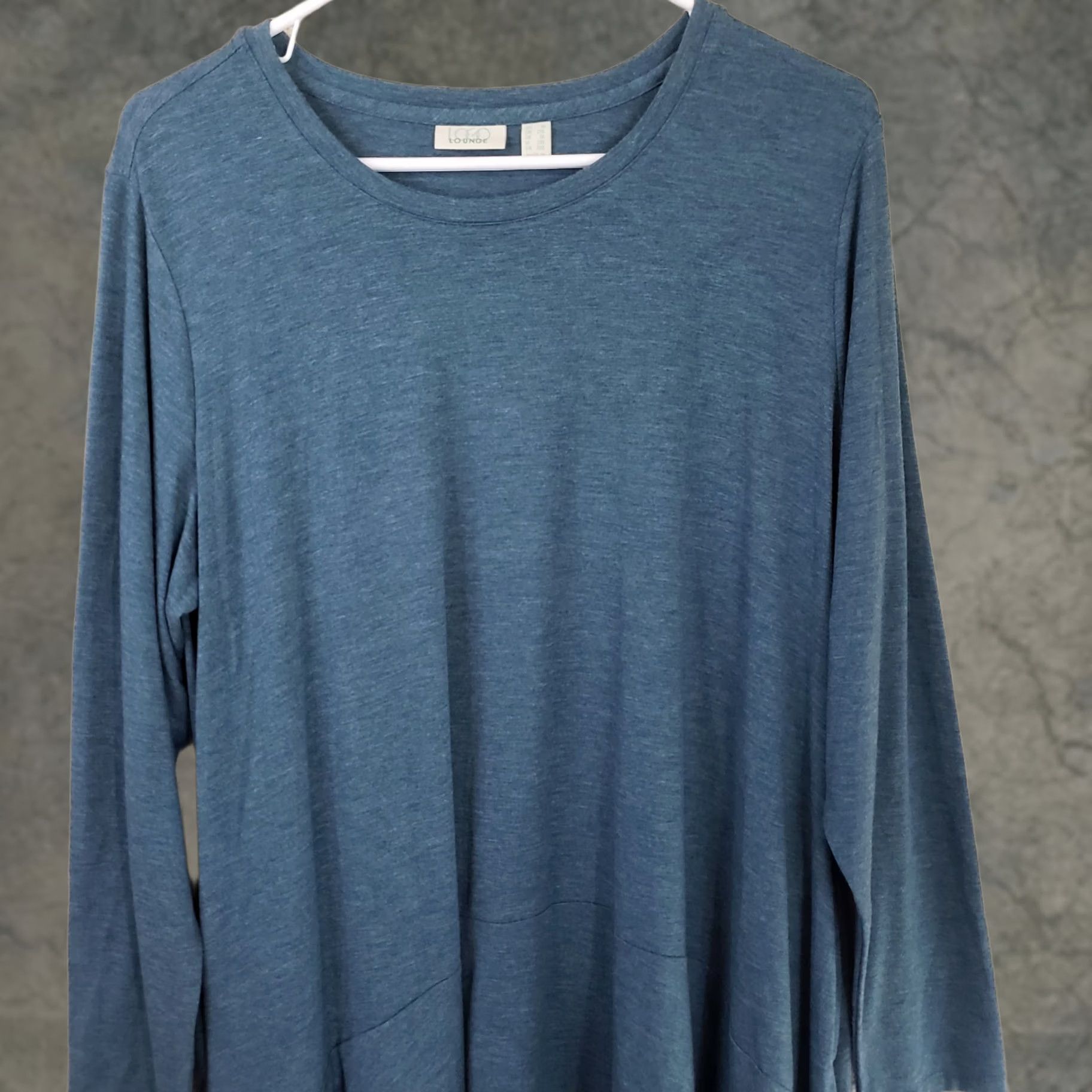 Vintage LOGO Lori Goldstein Tunic Sweatshirt Top Womens 1X Green Cowl Neck Pullover Kangaroo Pocket Casual Knit Spin Size XL / US 12-14 / IT 48-50 - 1 Thumbnail