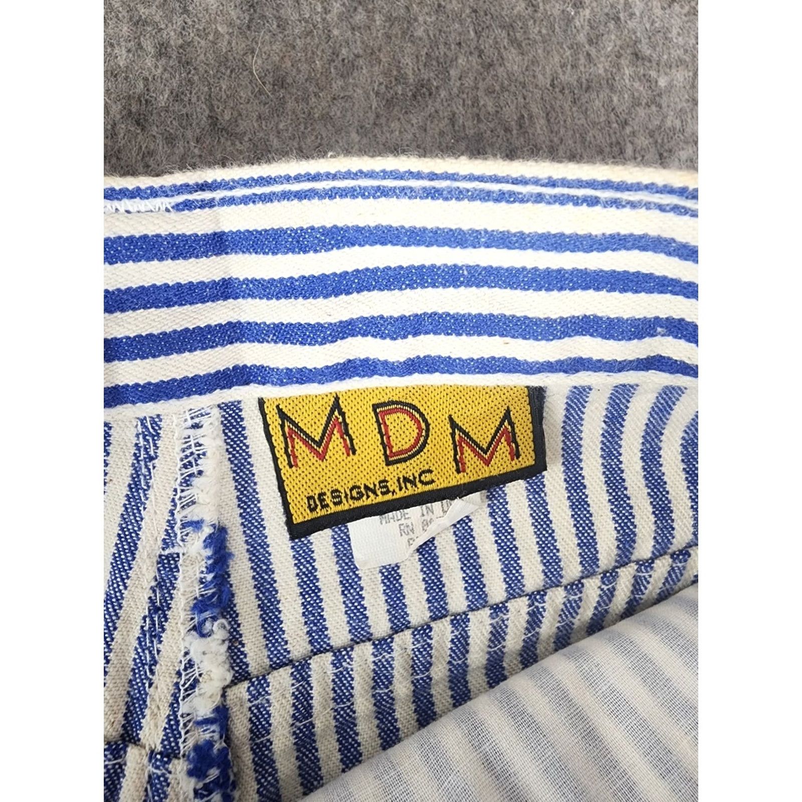 Denime VINTAGE MDM Designs Pinstripe Denim Shorts Pants Womens Size 9 USA Blue Size 30" / US 8 / IT 44 - 4 Thumbnail