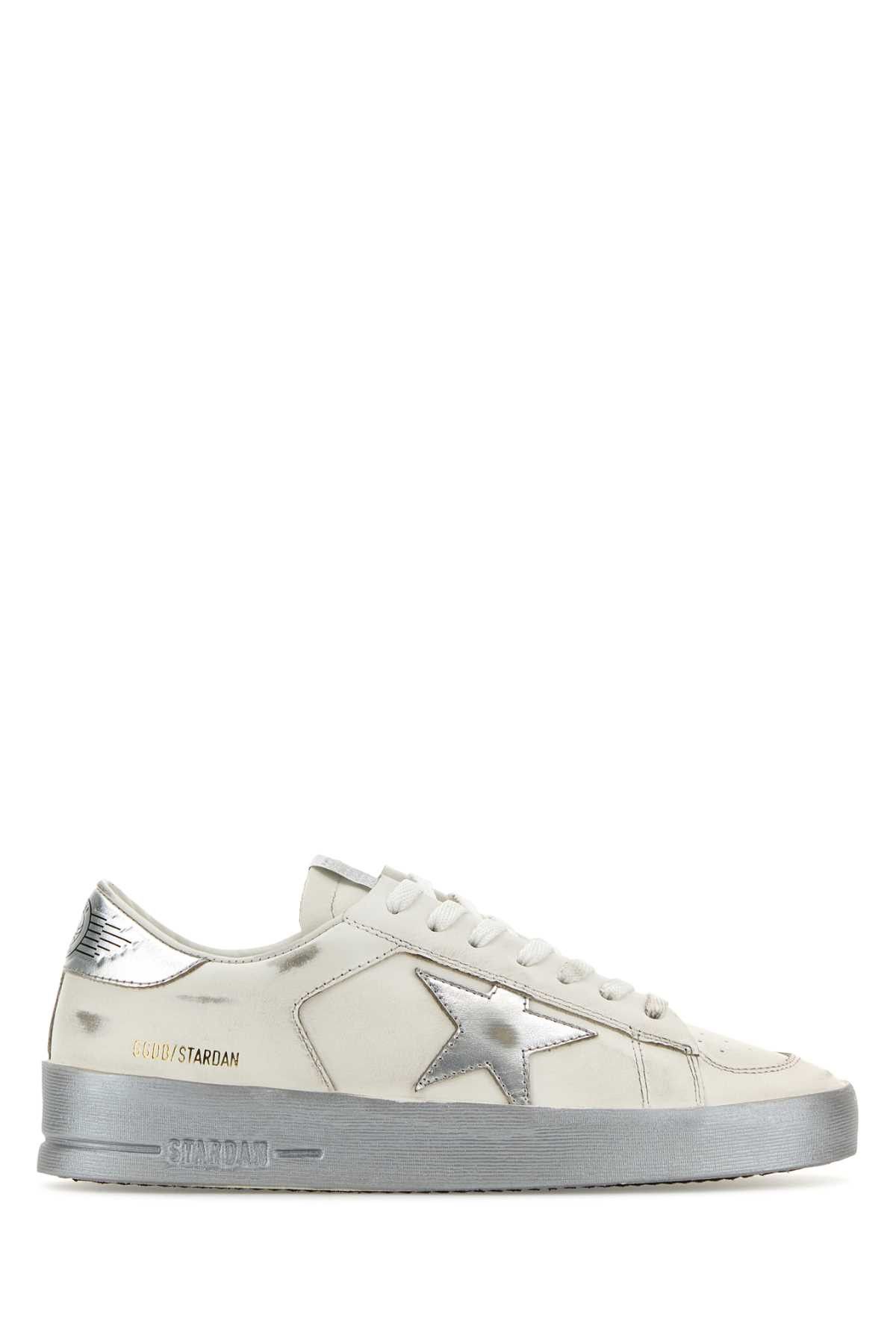 image of Golden Goose White Leather Stardan Sneakers, Women's (Size 5)