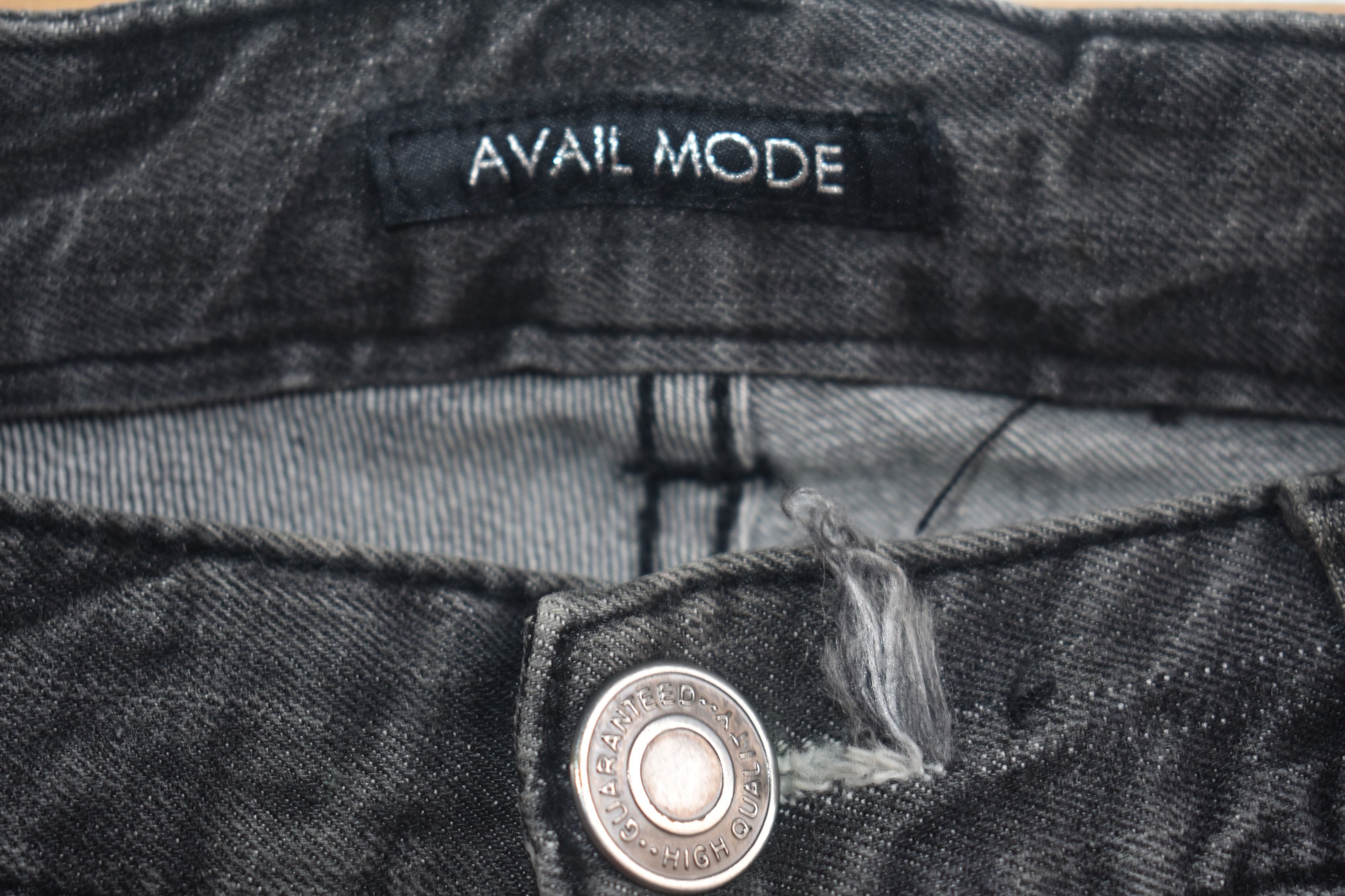 Japanese Brand × Vintage Wide Leg !! Avail Mode Japanese Distress Jeans W33 Size US 33 - 4 Thumbnail