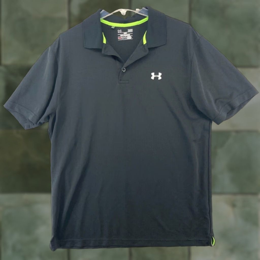 Under Armour Under Armour Polo Shirt Mens L Black HeatGear Sports Logo Classic Golf Polo Shirt Men L Black Size US L / EU 52-54 / 3 - 1 Thumbnail