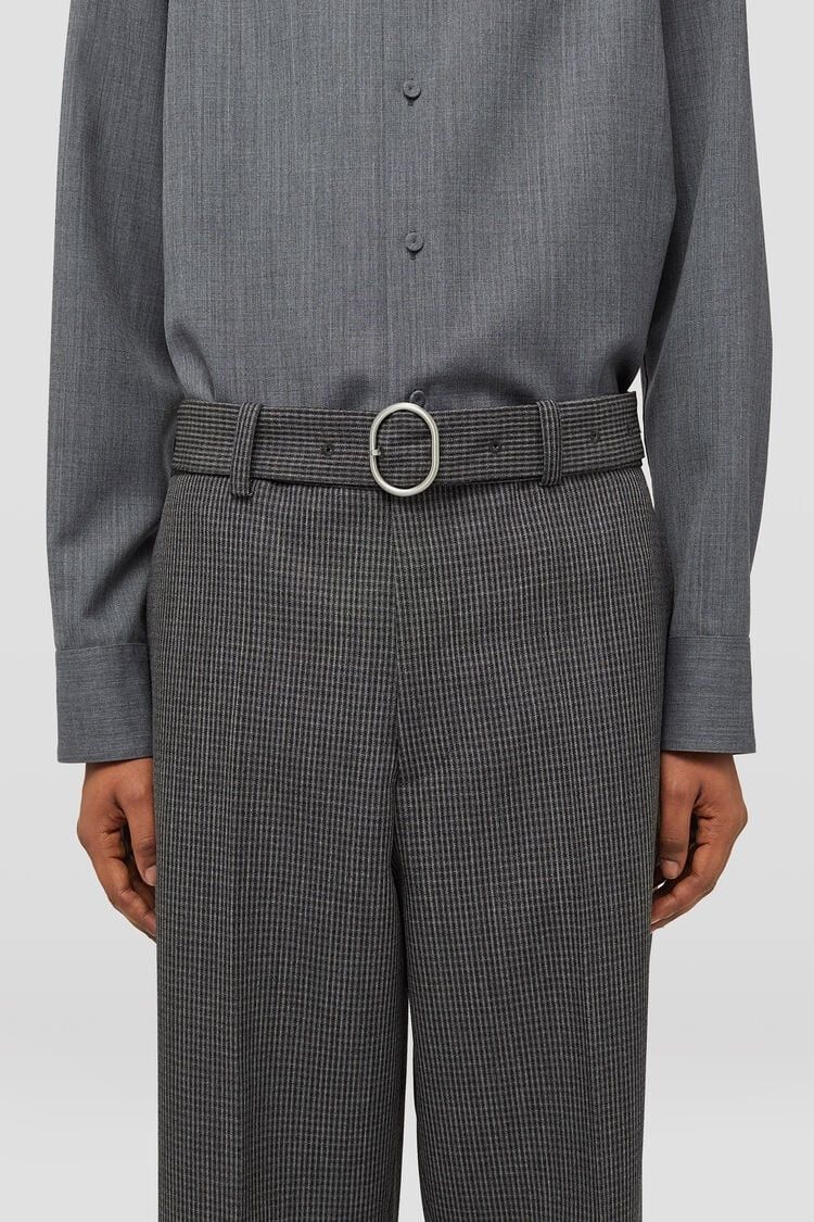 Jil Sander o1w1db11025 Belted Trousers in Dark Grey Size US 36 / EU 52 - 2 Thumbnail