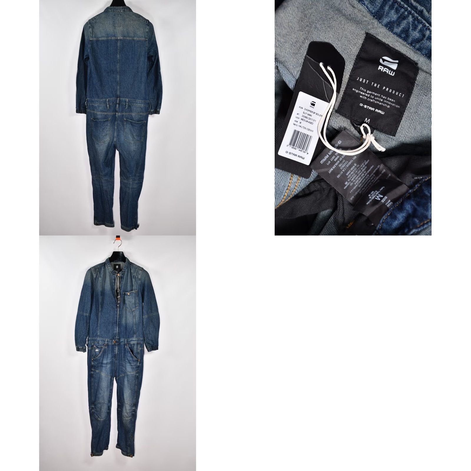 G-Star G-Star Chopper Boyfriend Jumpsuit WH—Denim Halton Size M Women Long Sleeve Blue 100% Cotton Size 32" / US 10 / IT 46 - 8 Thumbnail