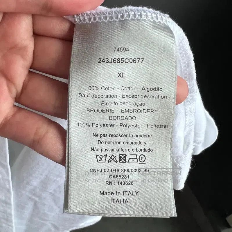 Dior Dior White Cotton XL Men's T-Shirt . Size US XL / EU 56 / 4 - 5 Thumbnail