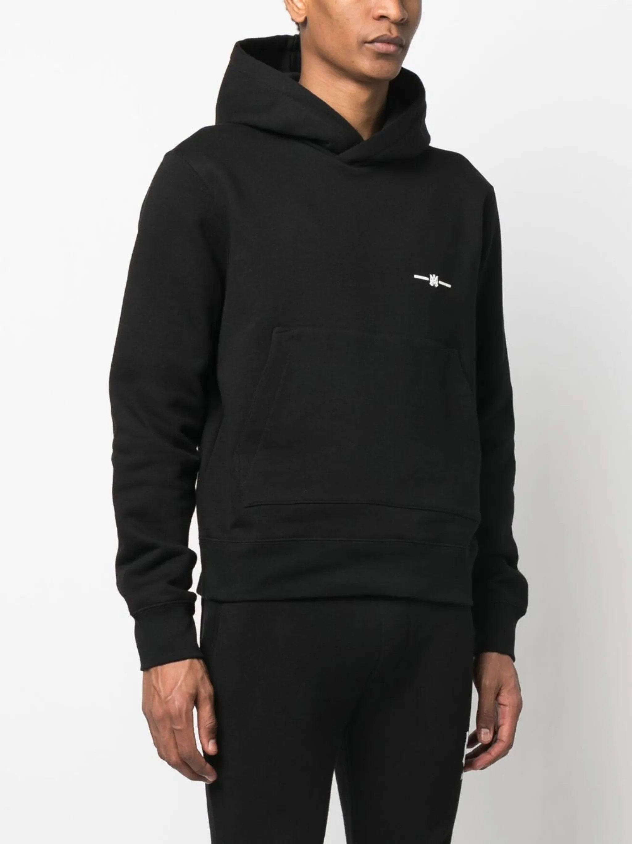 Amiri o1gr1nt0426 Micro MA Bar Hoodie in Black Size US L / EU 52-54 / 3 - 3 Thumbnail