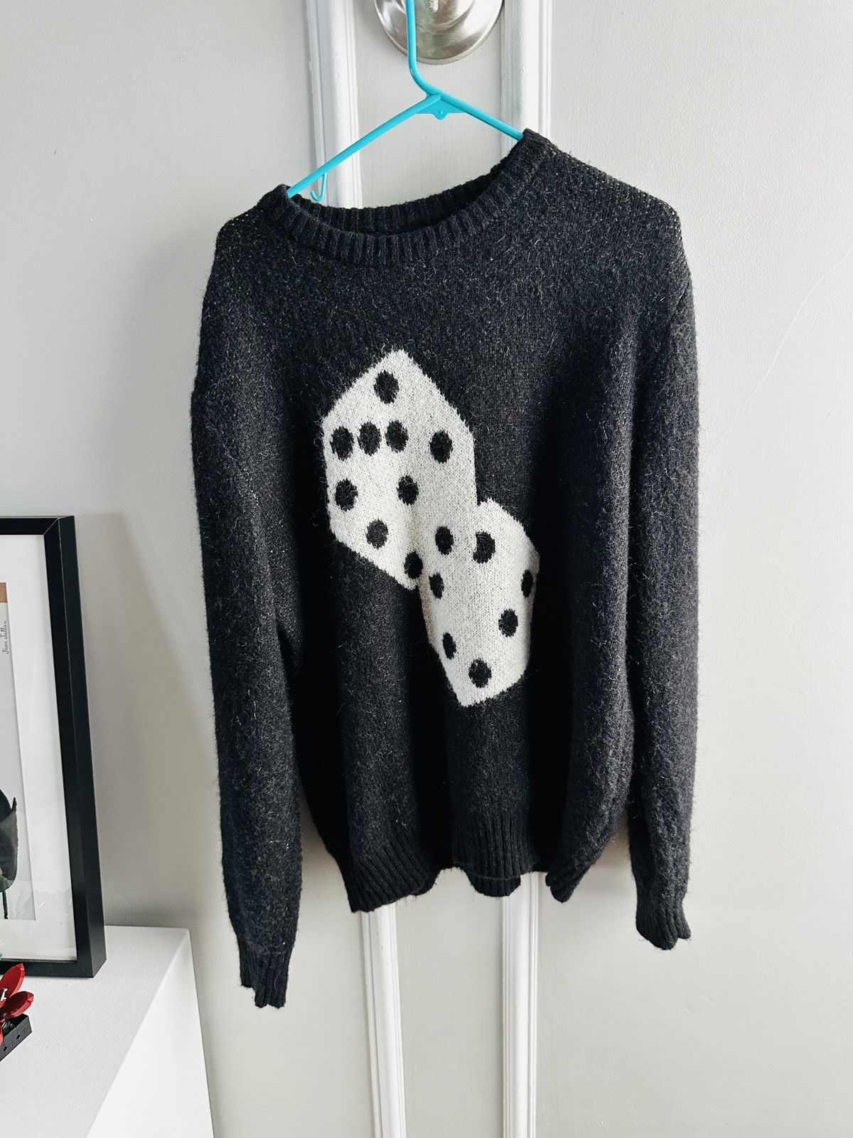 image of Stussy Dice Knit Sweater in Black, Men's (Size Large)