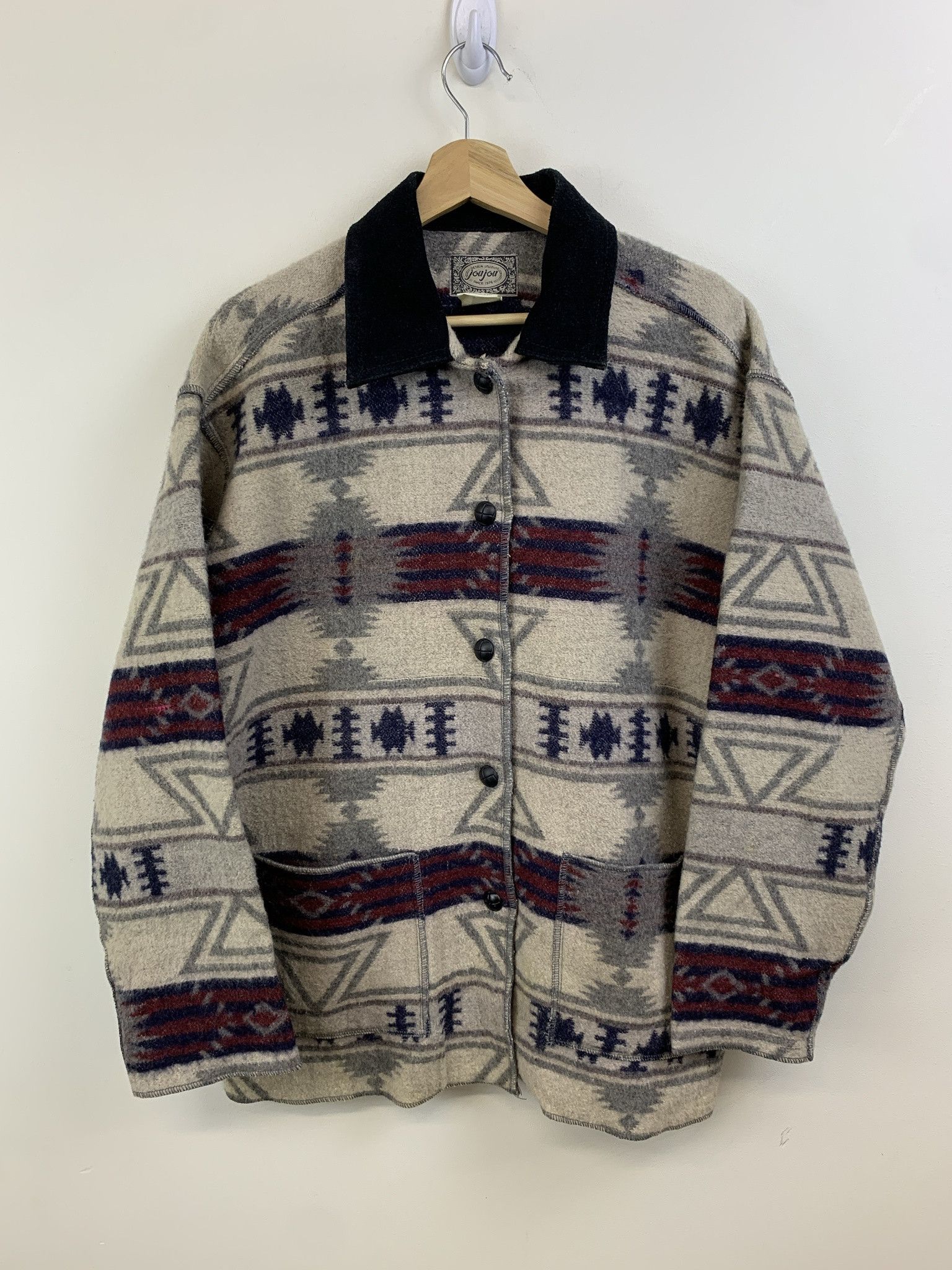 Pendleton × Vintage Vintage 1990s Western Fleece Jacket Leather Collar Coat Size S Size US S / EU 44-46 / 1 - 1 Thumbnail