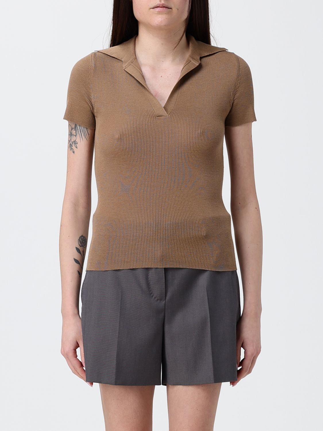 Max Mara Max Mara Polo Shirt Woman Sand Size XL / US 12-14 / IT 48-50 - 1 Thumbnail