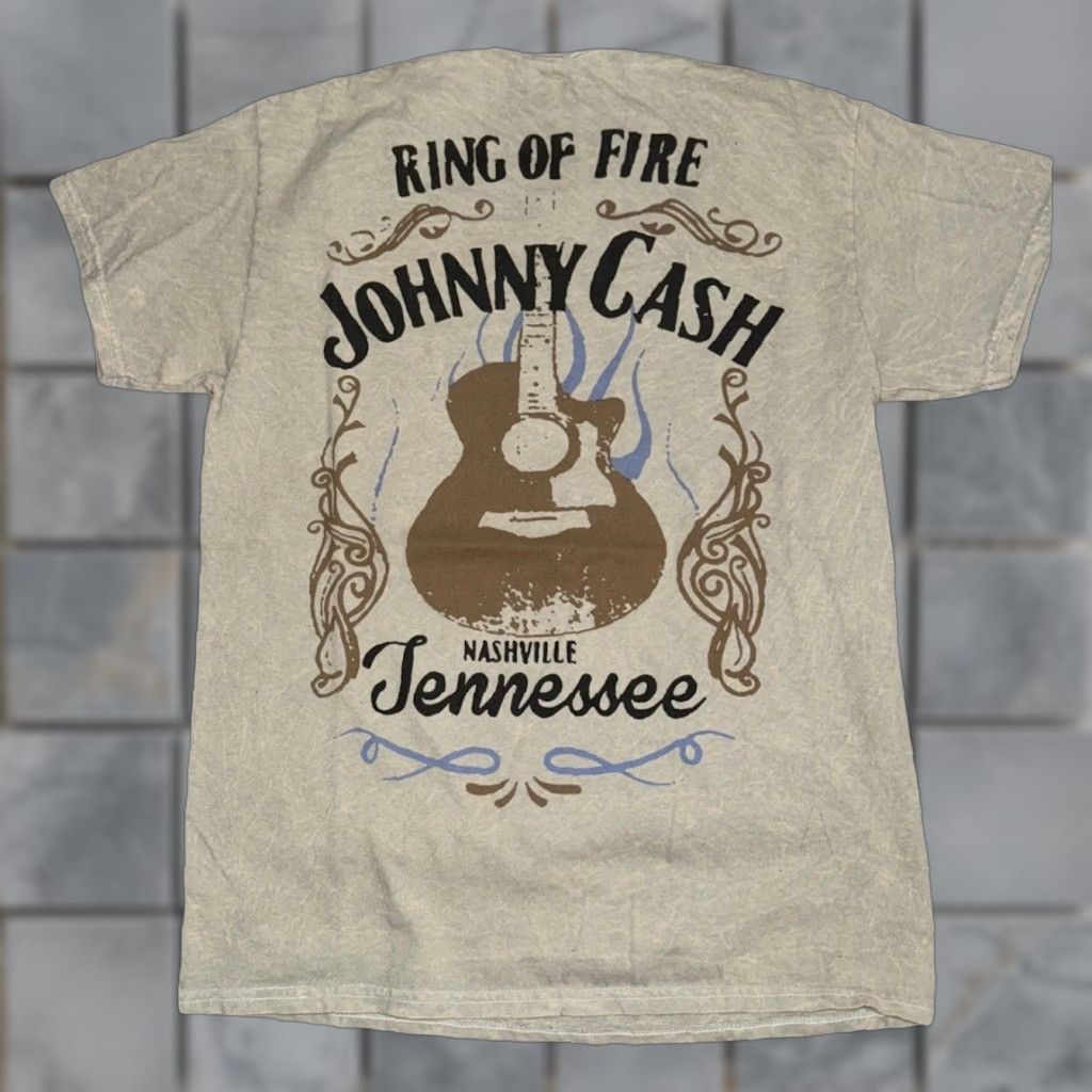 Vintage VINTAGE Johnny Cash Ring of Fire Nashville Tennessee T-Shirt Gray M Mens Shirts 18x25 100% Cotton Size US M / EU 48-50 / 2 - 1 Thumbnail