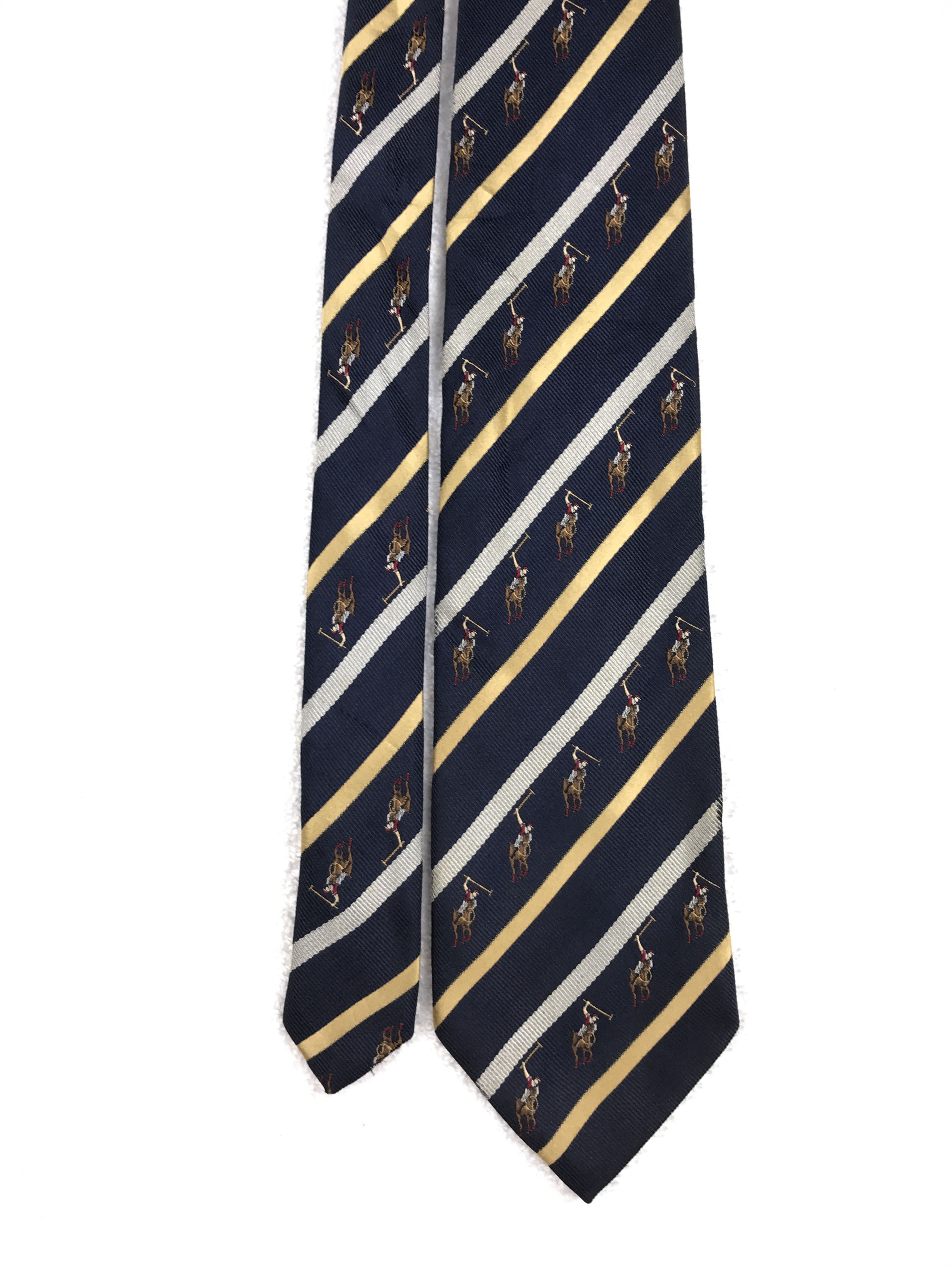 Designer × Polo Ralph Lauren × Vintage Vintage Polo & Racquet Silk Necktie Size ONE SIZE - 3 Thumbnail
