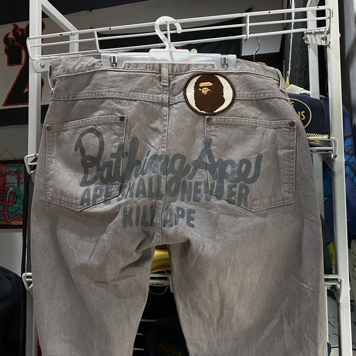 Bape Champion Logo Denim Size US 33 - 3 Thumbnail