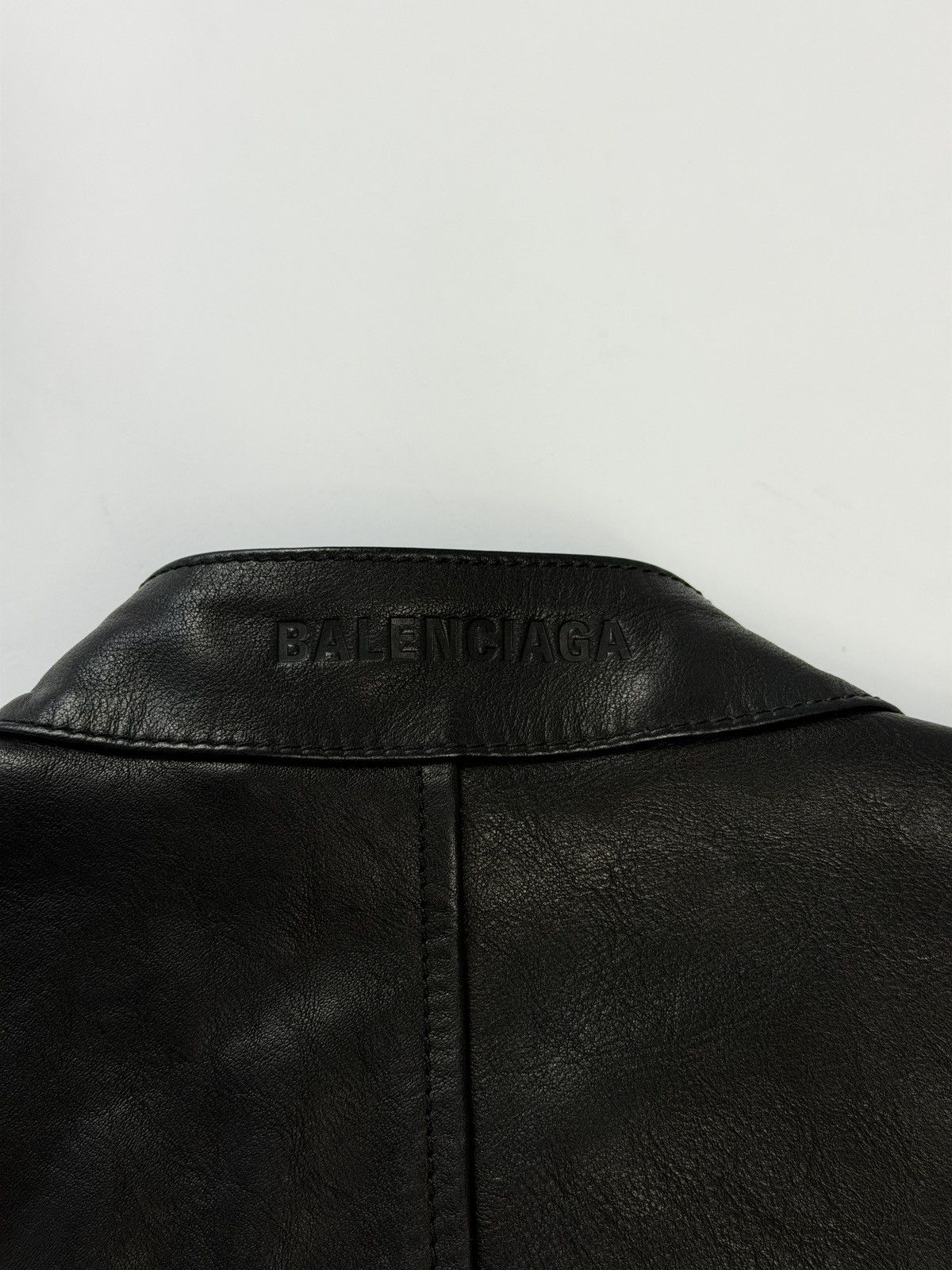 Balenciaga Balenciaga Shrunk Racer Jacket Black Leather Size M / US 6-8 / IT 42-44 - 6 Thumbnail