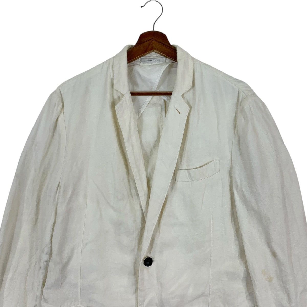 Armani × Armani Collezioni × Designer Vintage Armani Collezioni White Coat Size US L / EU 52-54 / 3 - 2 Thumbnail