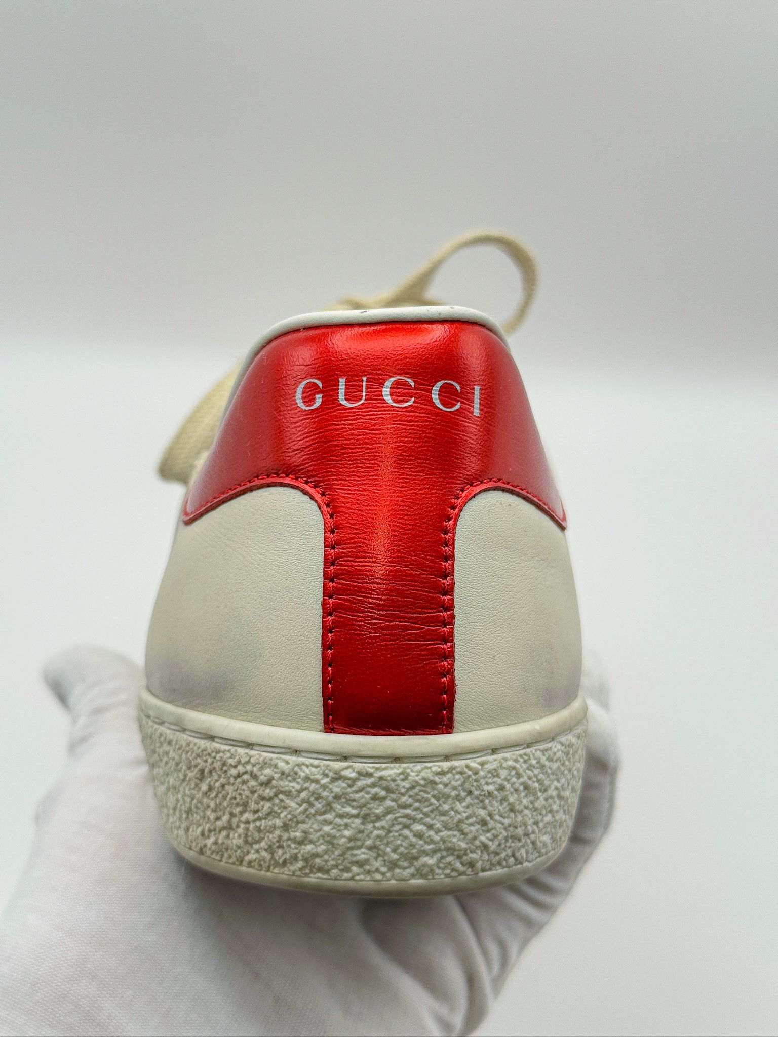 Gucci Gucci Ace Graffiti Logo Distressed White-Beige Leather Size US 10 / EU 43 - 10 Thumbnail