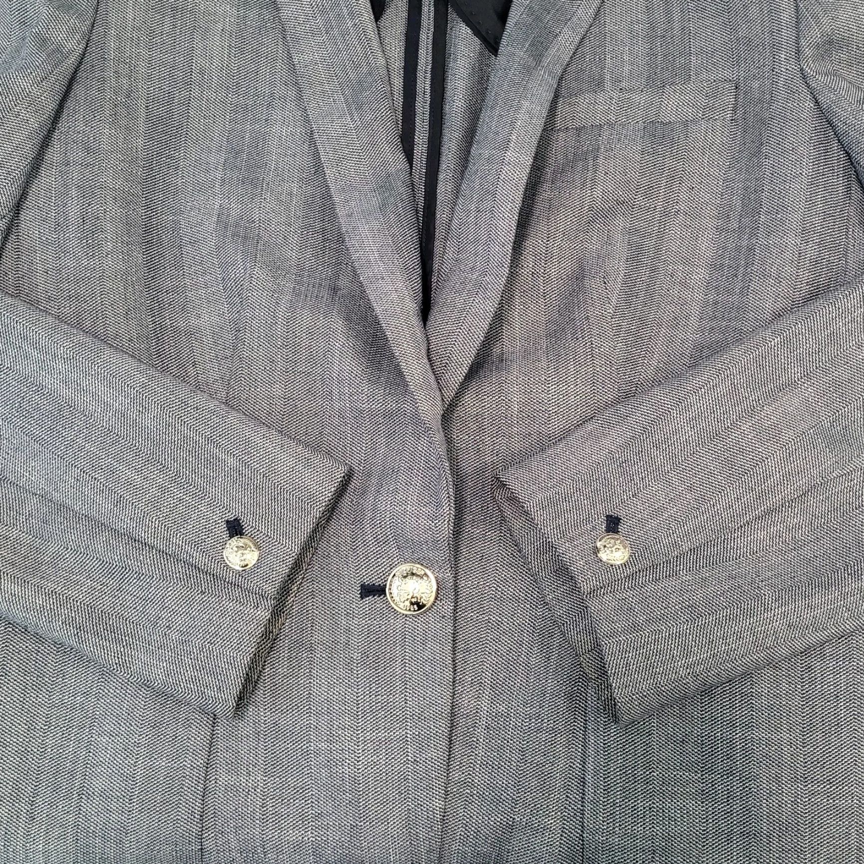 Tommy Hilfiger Tommy Hilfiger Blazer Jacket Blue Herringbone 1 Button Notch Vented Size 10 Size L / US 10 / IT 46 - 7 Thumbnail