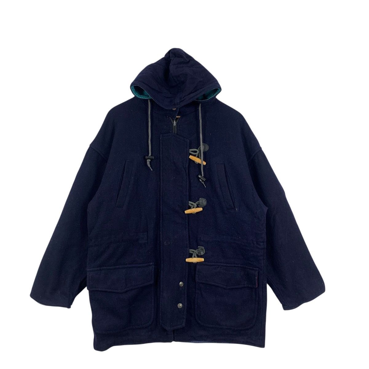 Vintage Vintage BRAEFAIR CAROL COHEN Blue Duffle Coat Heavy Jacket Size US S / EU 44-46 / 1 - 4 Thumbnail