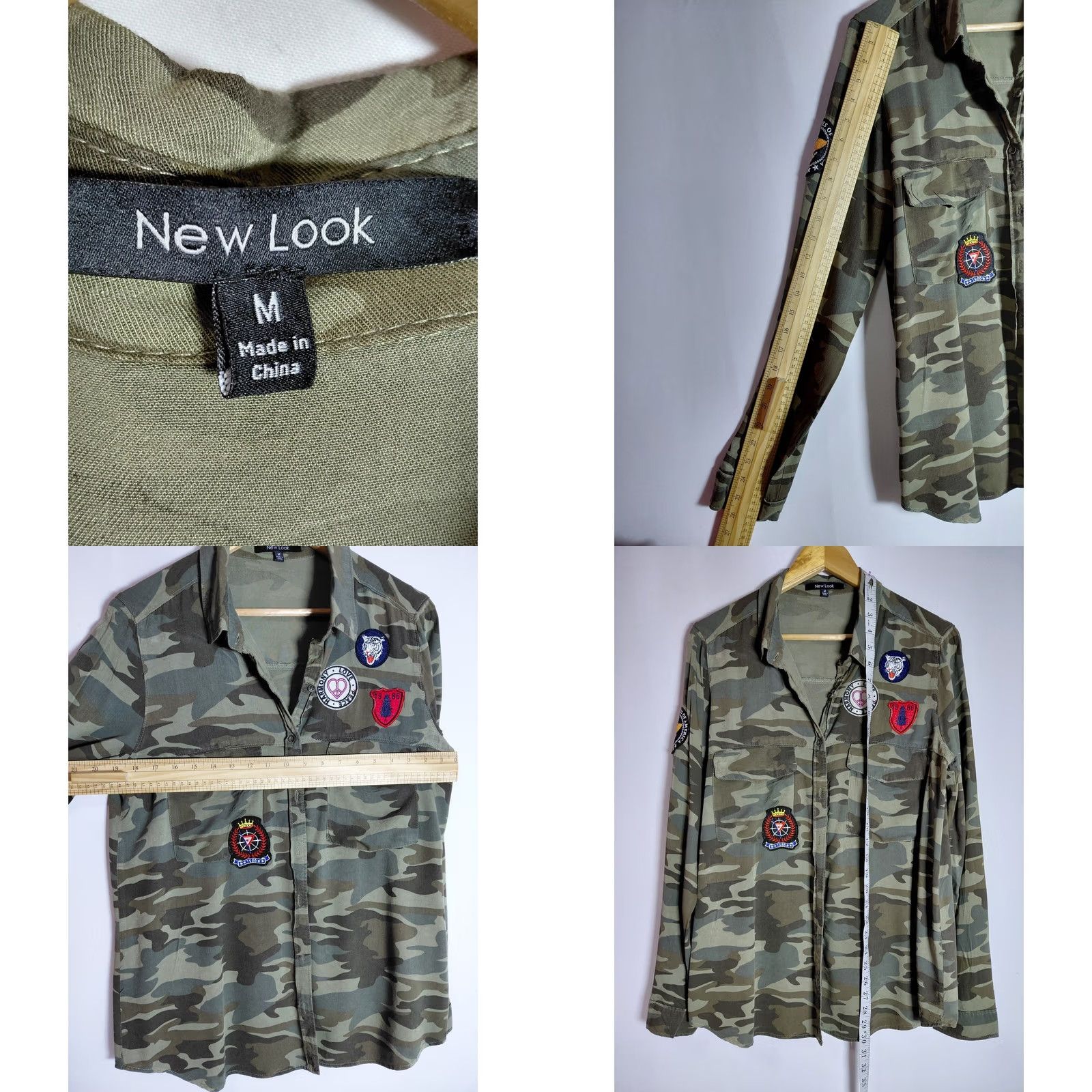 New Look New Look Camouflage Patch Jacket Long Sleeve Collared Women Size M Size M / US 6-8 / IT 42-44 - 8 Thumbnail