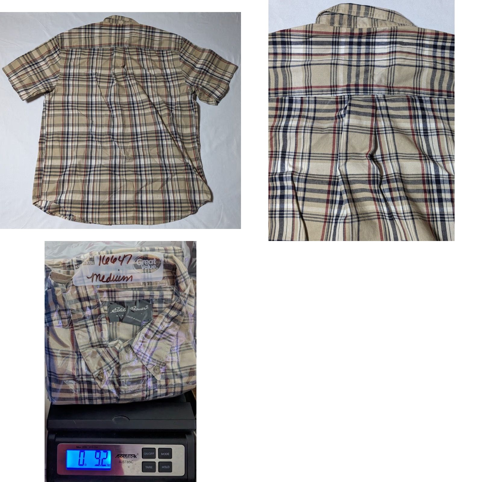 Eddie Bauer Eddie Bauer Button-Up Shirt Men Medium Khaki Brown Plaid 100% Cotton EUC Size US M / EU 48-50 / 2 - 9 Thumbnail