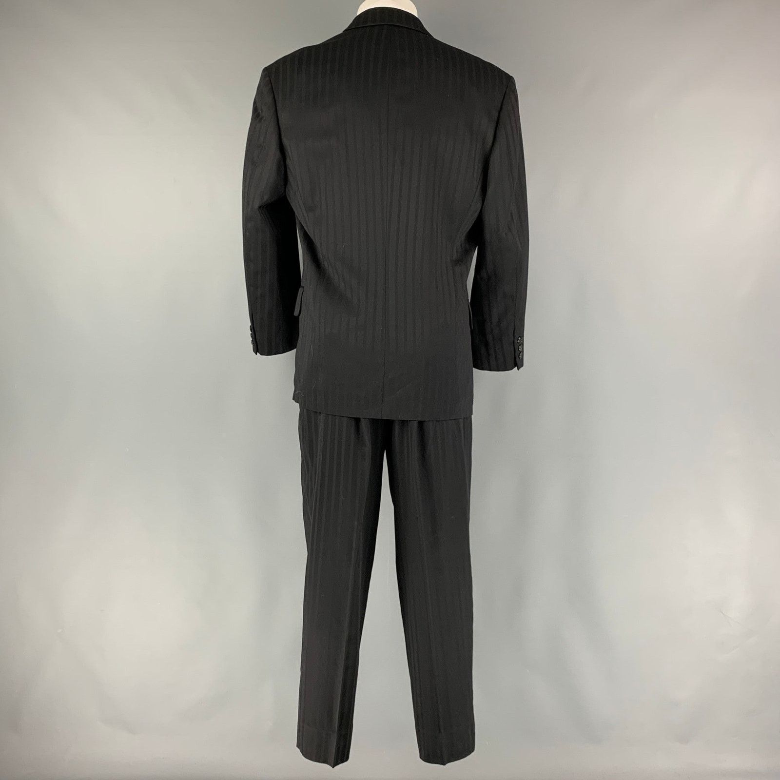 Matsuda MATSUDA Size S Black Stripe Wool Double Breasted 30 29 Suit Size 42R - 4 Thumbnail