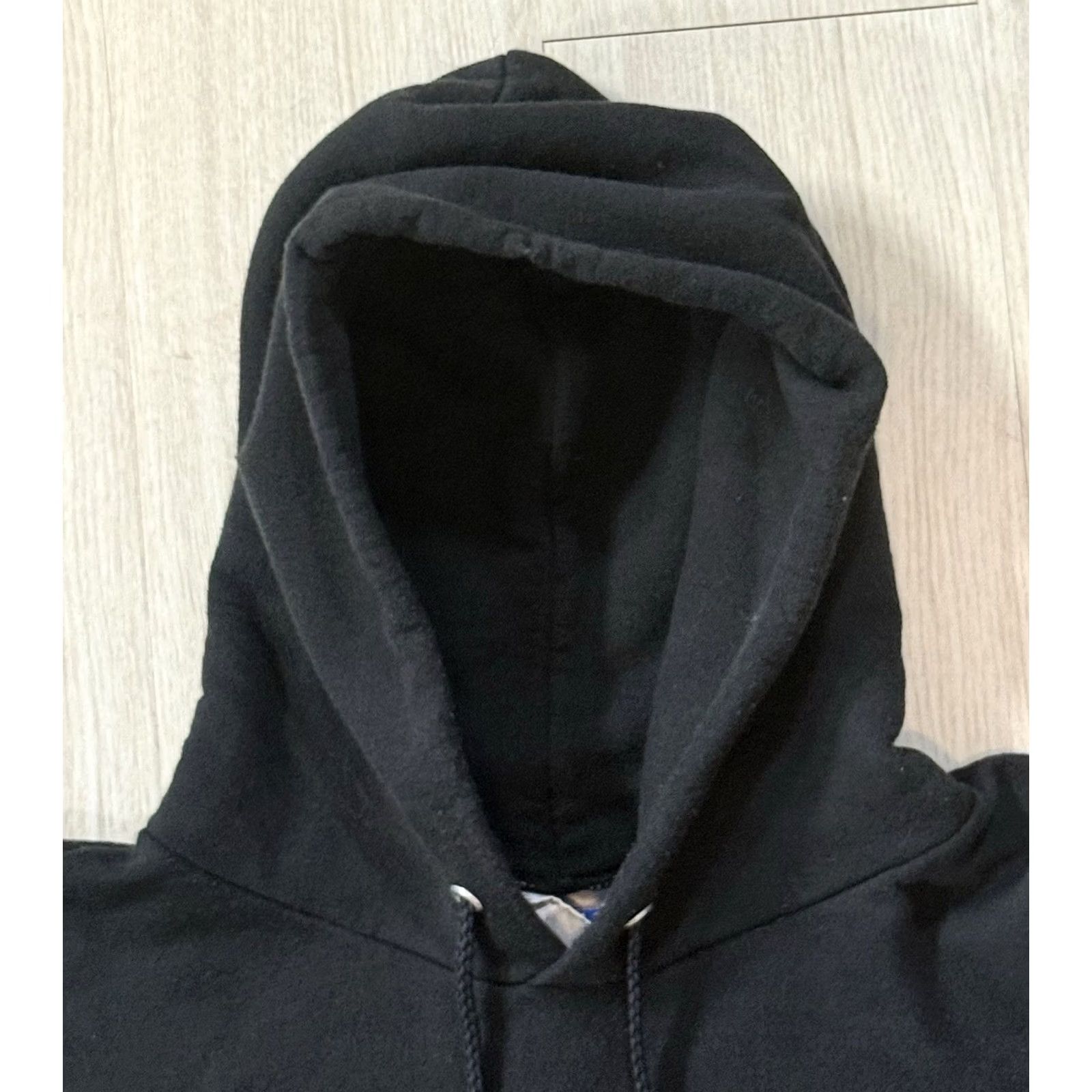 Hanes VINTAGE Elm Street Tattoo Hooded Sweatshirt XL Black Hanes Crew Neck Pockets Graphic Print 90s USA Dallas Texas Oliver Peck Mens Sweatshirt Size US XL / EU 56 / 4 - 4 Thumbnail