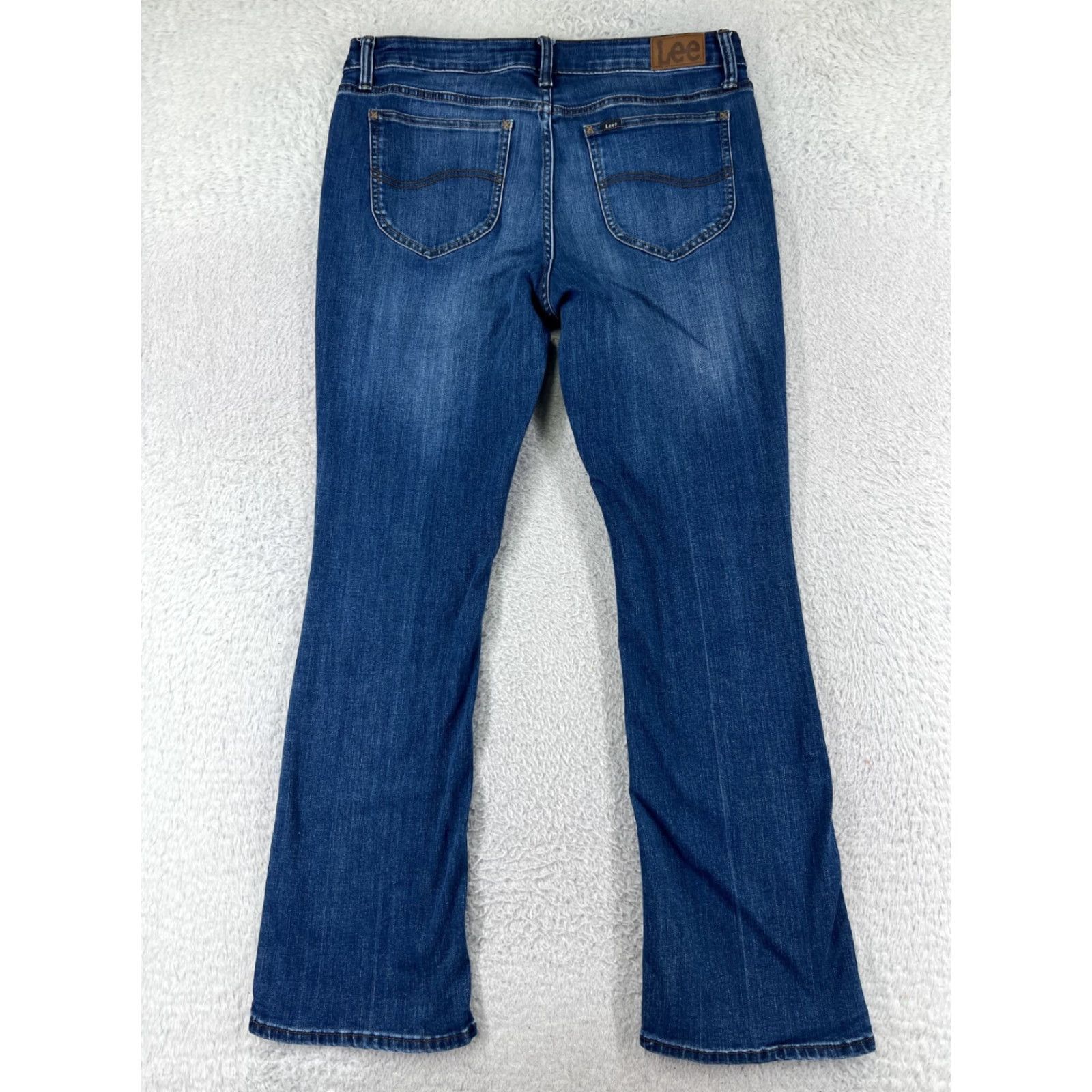 Lee Lee Womens Jeans Bootcut Blue Denim 32 Mid Rise Stretch Casual Southwest style Size 24" / US 00 / IT 34 - 2 Thumbnail