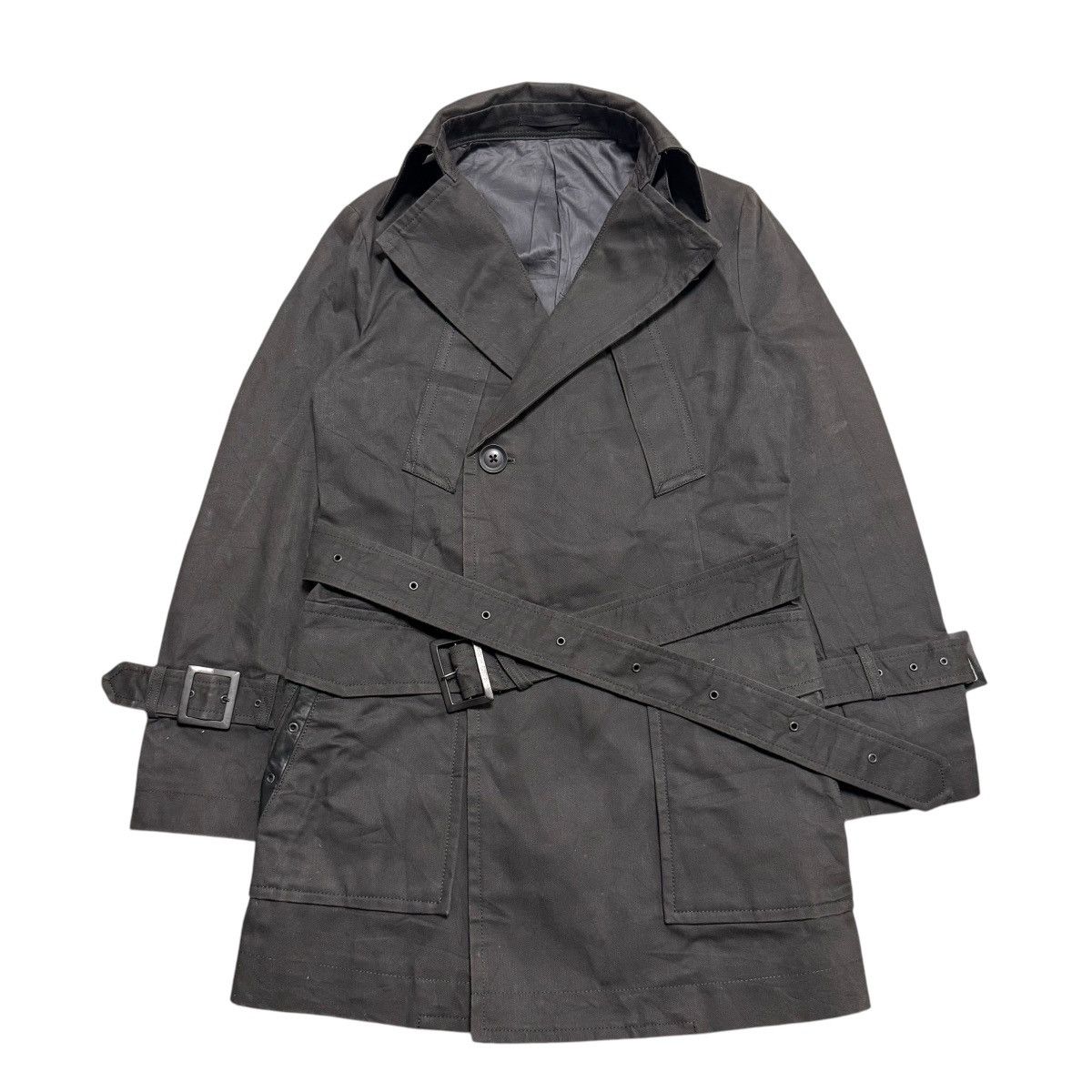 Yohji Yamamoto Y’s Yohji Yamamoto Hard Cotton Leather Coat Size US S / EU 44-46 / 1 - 1 Thumbnail
