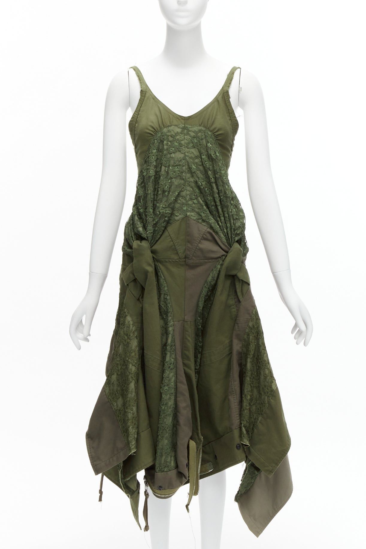 Junya Watanabe JUNYA WATANABE 2006 Runway green lace deconstructed dress XS Size XS / US 0-2 / IT 36-38 - 2 Thumbnail