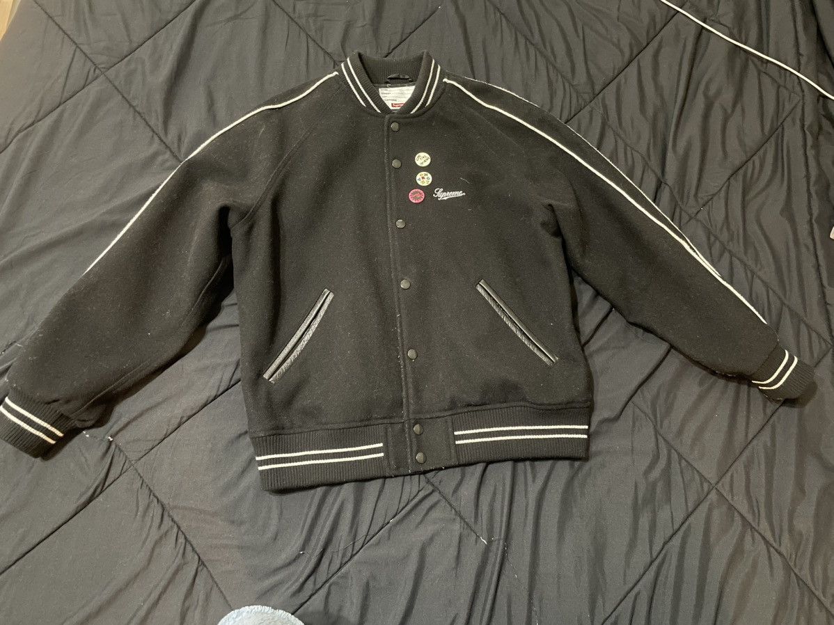 Supreme Supreme/Jamie Reid Its all Bullocks Varsity Jacket Size US M / EU 48-50 / 2 - 2 Thumbnail