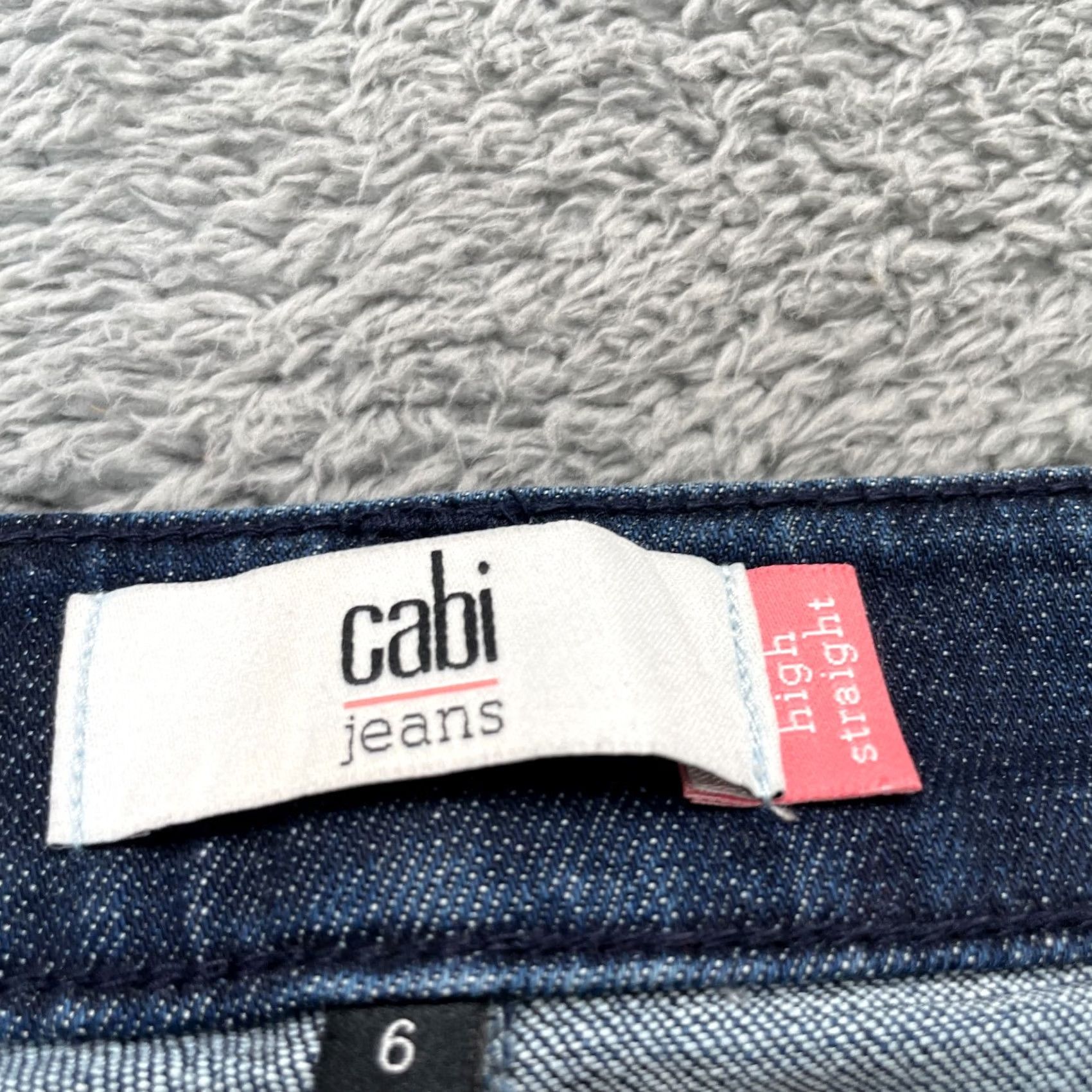 Vintage Cabi Jeans Womens 6 Blue High Rise Straight Leg Striped Denim Cotton Stretch Size 30" / US 8 / IT 44 - 3 Thumbnail