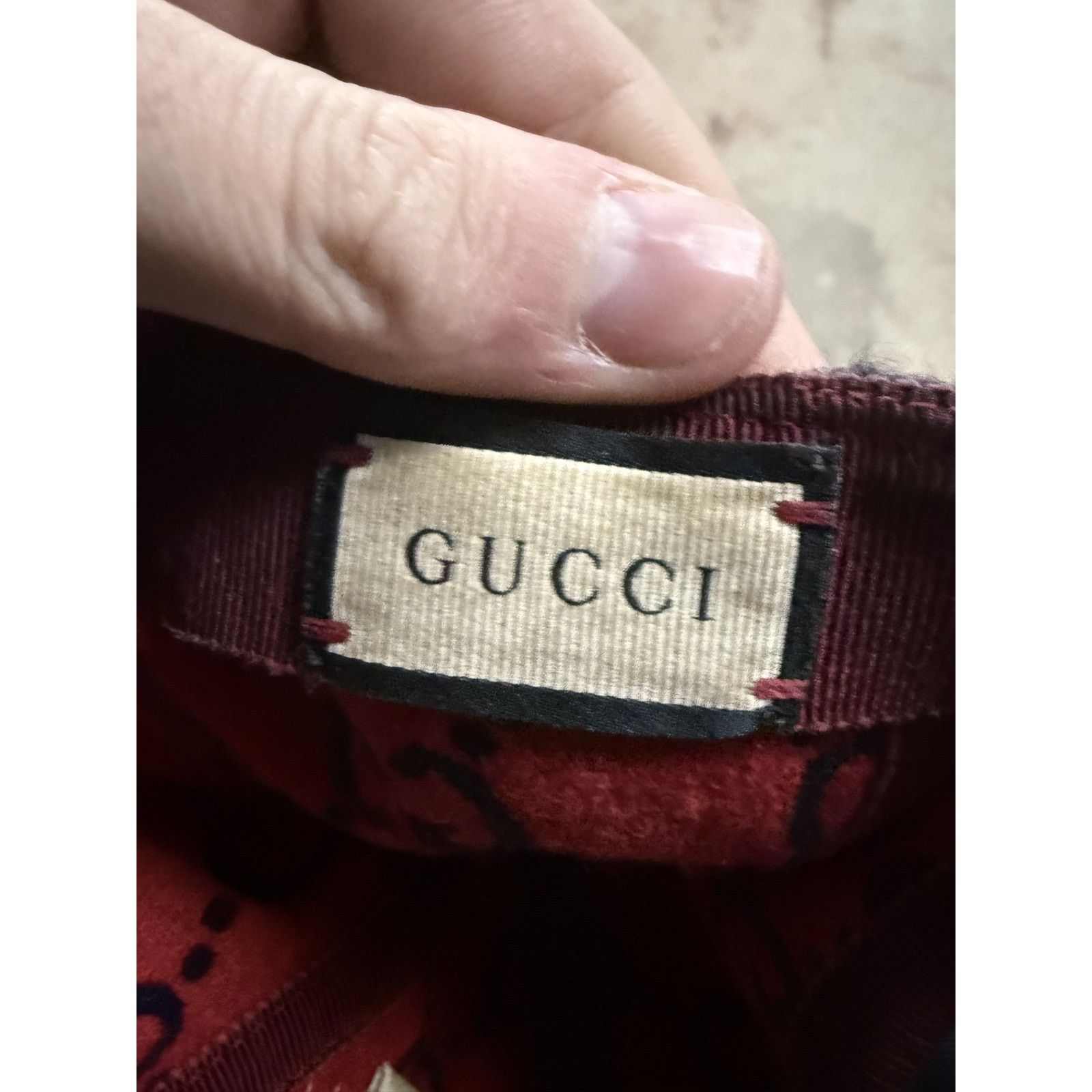 Gucci Gucci Navy Red Monogram Cap Used Medium Size ONE SIZE - 7 Thumbnail