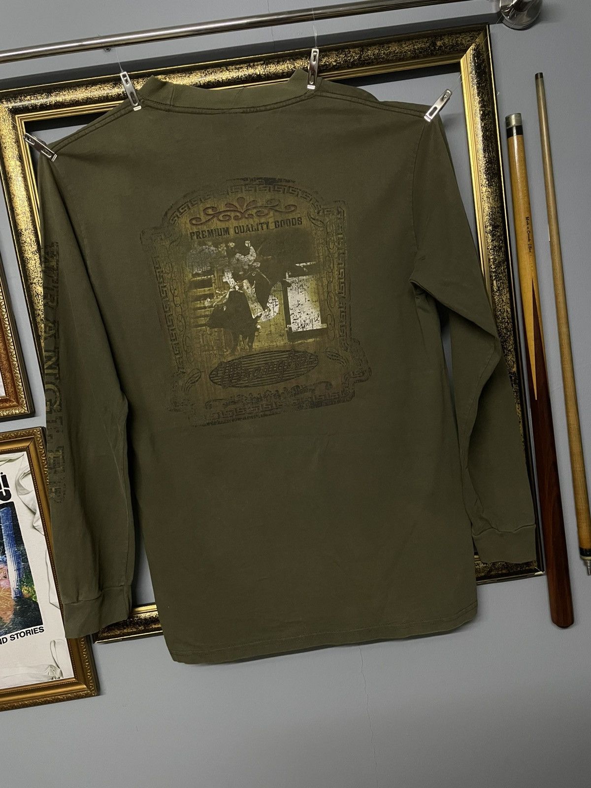 Designer × Vintage × Wrangler Vintage 90s Designer Wrangler Bull Fighting Faded Longsleeve Size US M / EU 48-50 / 2 - 2 Thumbnail