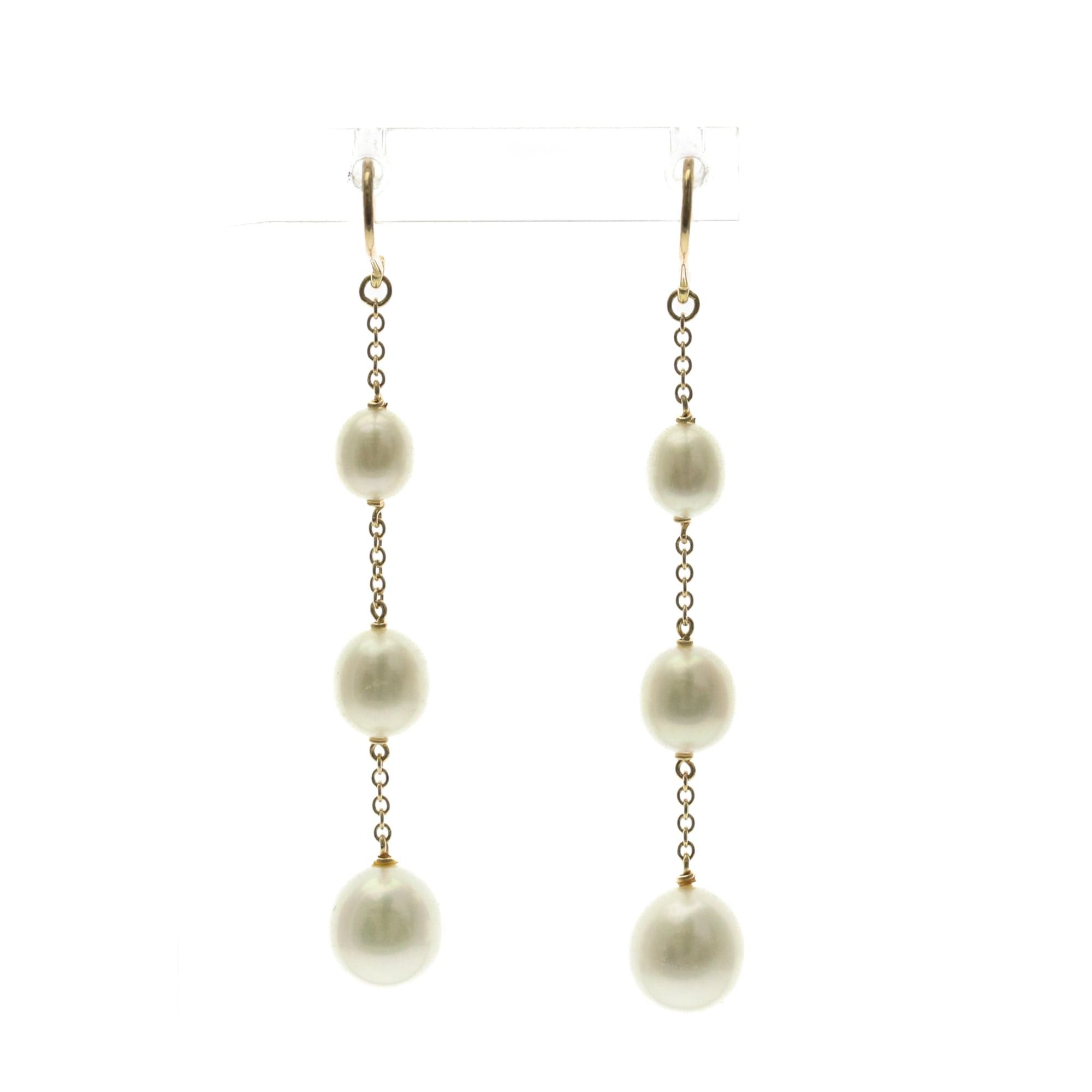 Tiffany & Co. Tiffany By The Yard Pearl Earrings Freshwater Pearl Yellow Gold (18K) Drop Earrings Size ONE SIZE - 1 Thumbnail