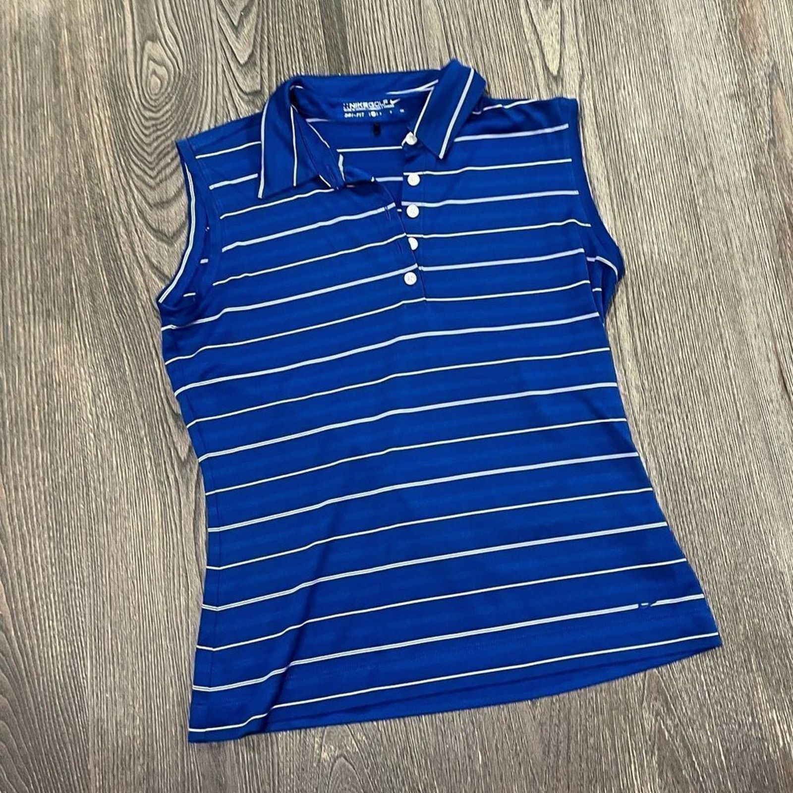 Nike Nike Golf Dri-FIT Victory Striped Sleeveless Polo Shirt Sz S Size S / US 4 / IT 40 - 1 Thumbnail