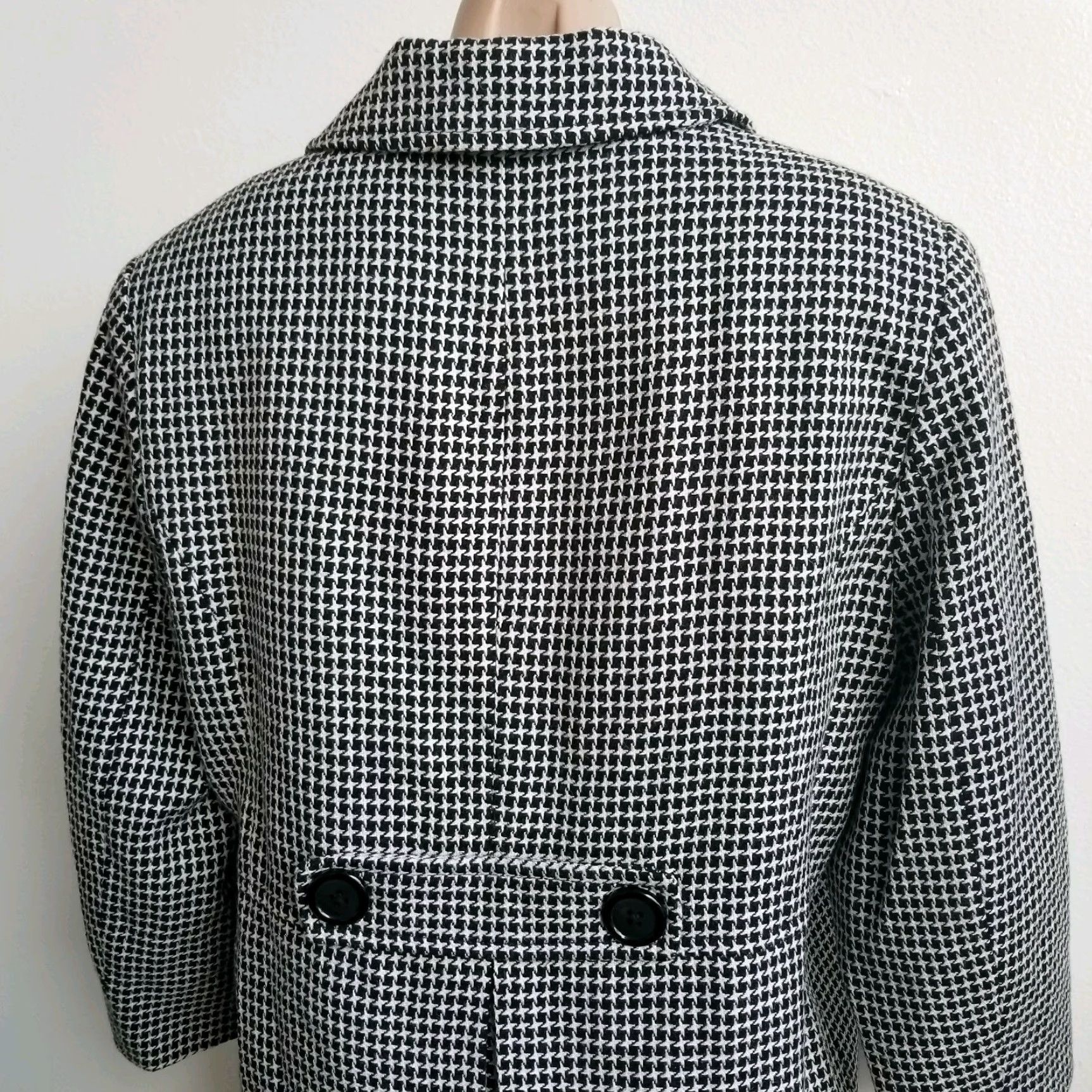 Vintage Briggs New York Women's Houndstooth Blazer Jacket 3/4 Sleeve Black and White 14 Work Shirt Size XL / US 12-14 / IT 48-50 - 5 Thumbnail