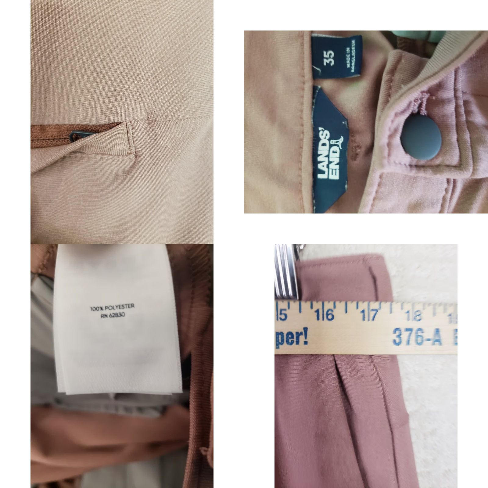 Lands' End Lands End Shorts Men's 35x9 Traditional Pink Stretch Flat Front 5 Pocket Size US 35 - 9 Thumbnail