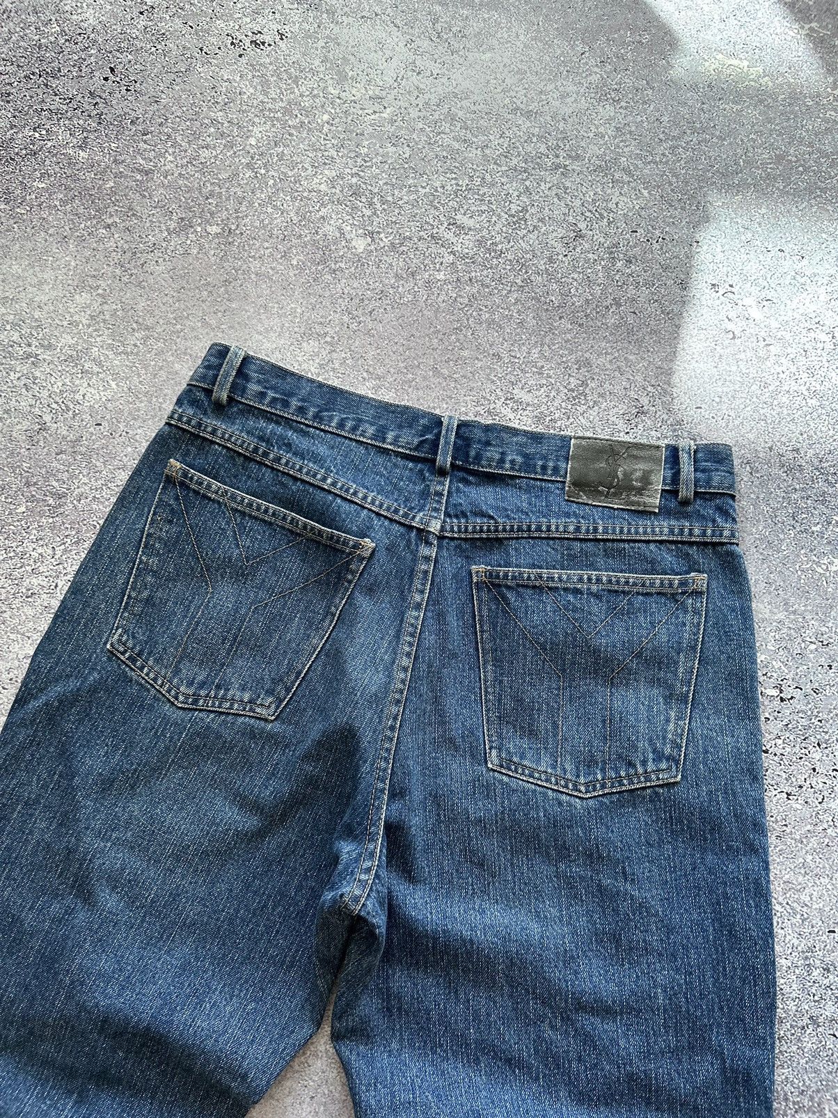 Vintage Yves Saint Laurent Jeans Blue Denim Back Logo Y 90’s Hype | Grailed