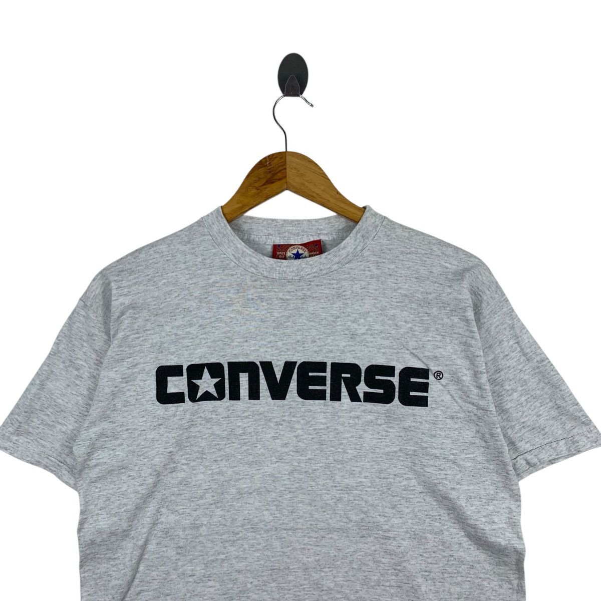Converse Vintage 90s CONVERSE ALL STAR Logo Print Grey Short Shirt Size US M / EU 48-50 / 2 - 2 Thumbnail