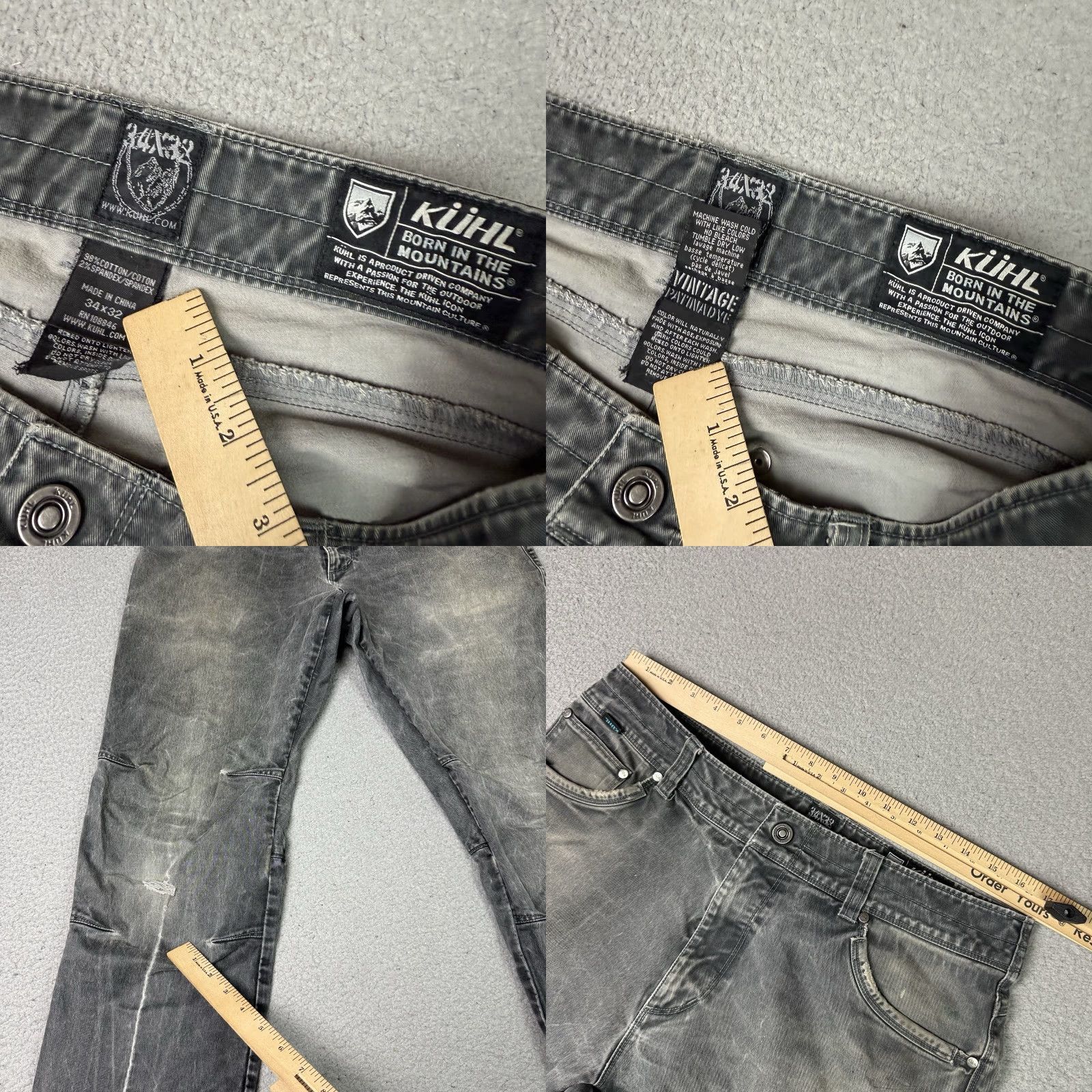 Vintage Kuhl Rydr Pants Mens 34x32 Gray Vintage Patina Dye Hiking Outdoors Distressed Size US 34 / EU 50 - 9 Thumbnail