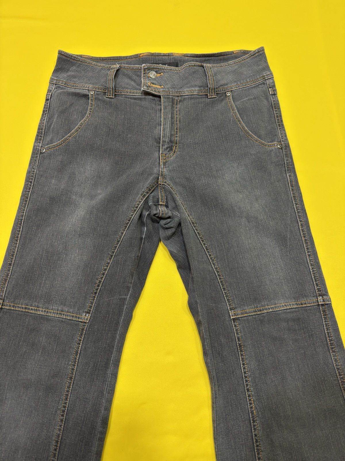 Japanese Brand Smile land X tornado mart style spiral flare jeans Size US 33 - 9 Thumbnail