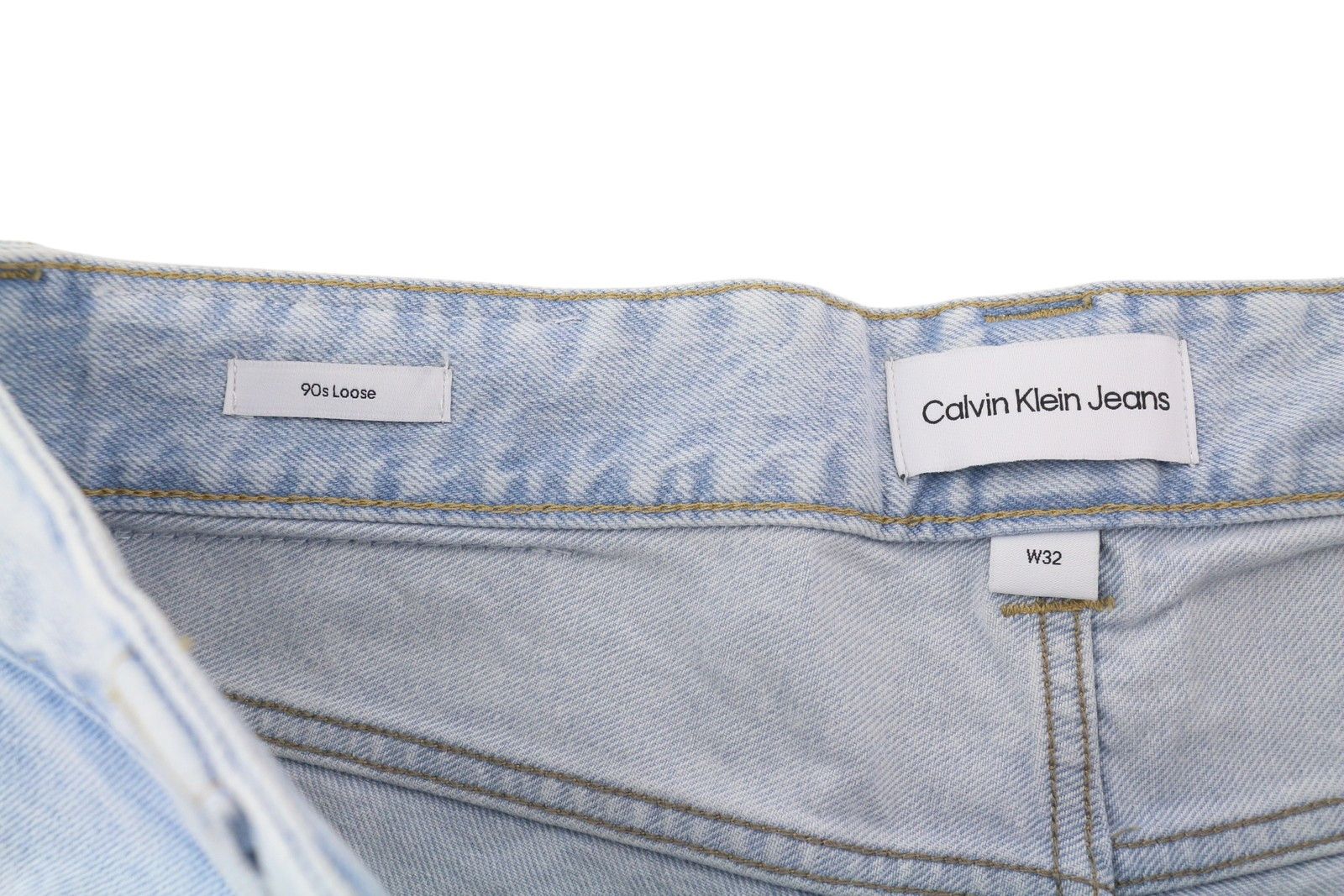 Calvin Klein 90S LOOSE W32 Light Blue Washed Pleated Zip Denim 85302 Size US 32 / EU 48 - 6 Thumbnail