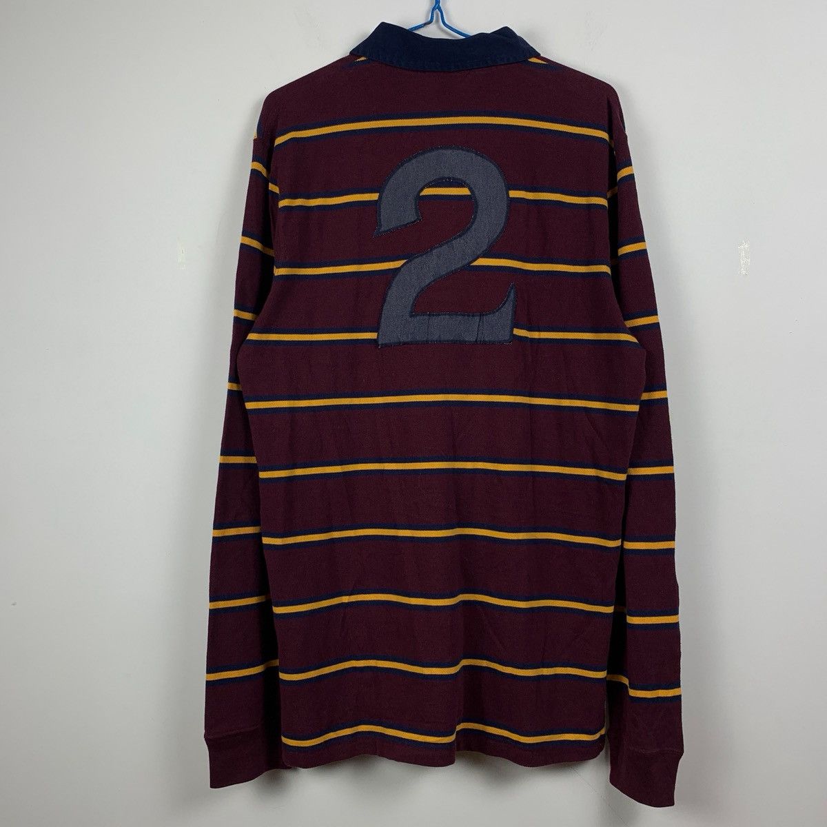 Polo Ralph Lauren Polo Ralph Lauren "2" Striped Rugby Long Sleeve Polo Shirt Size US L / EU 52-54 / 3 - 4 Thumbnail
