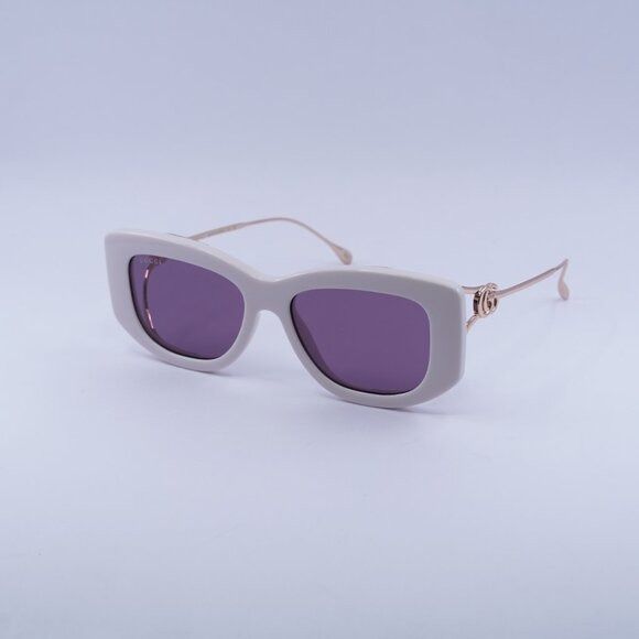 Gucci Gucci GG1566S 003 Sunglasses Ivory/Gold Rectangle Frame Size ONE SIZE - 6 Thumbnail