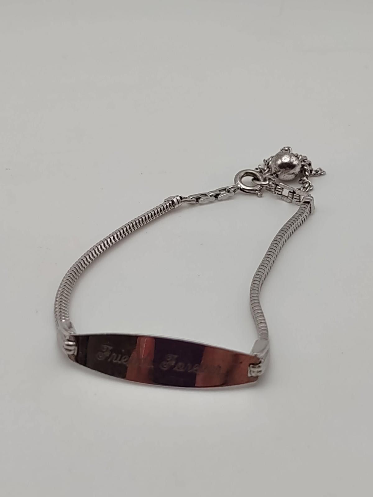 Foster Grant Forstner Sterling Silver ID Bracelet Friends Forever Size ONE SIZE - 2 Thumbnail