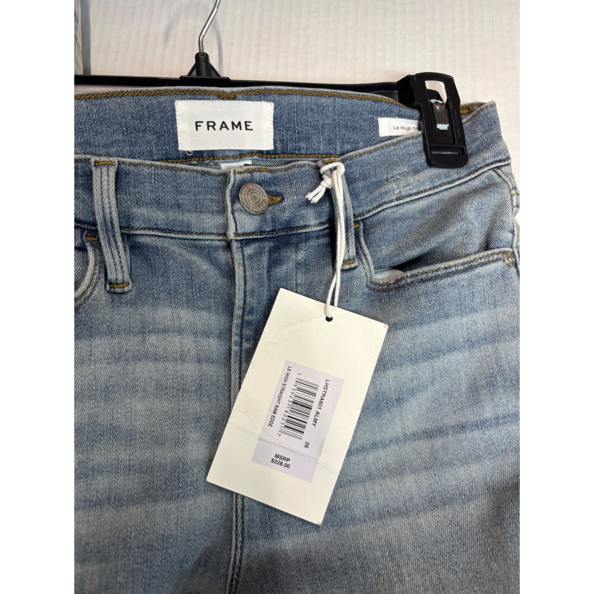Frame Frame Le High Raw Hem Straight Leg Jeans in Alemany, Sz. 26 Size 26" / US 2 / IT 38 - 6 Thumbnail